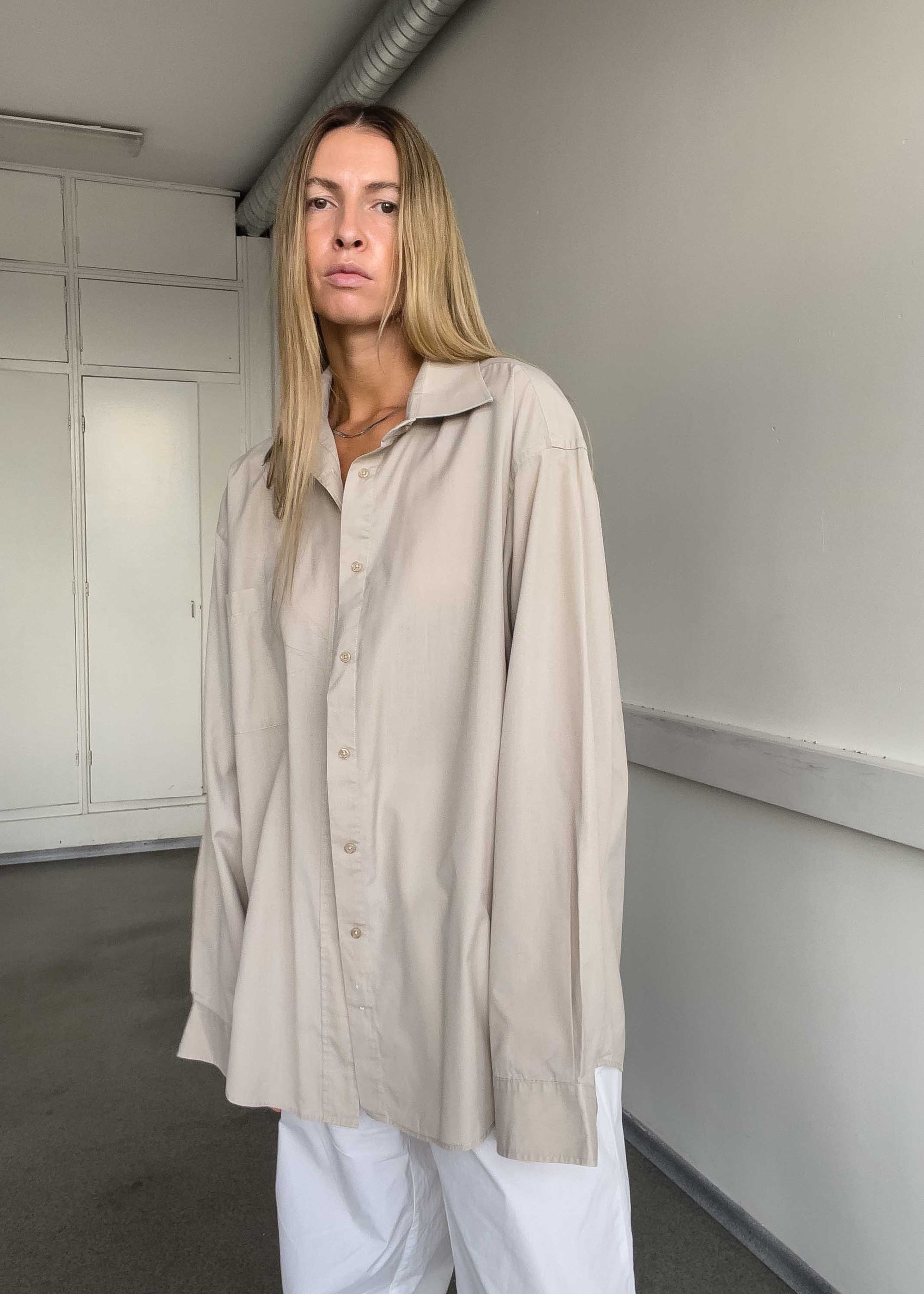 Vintage Warm Grey Oversized Shirt