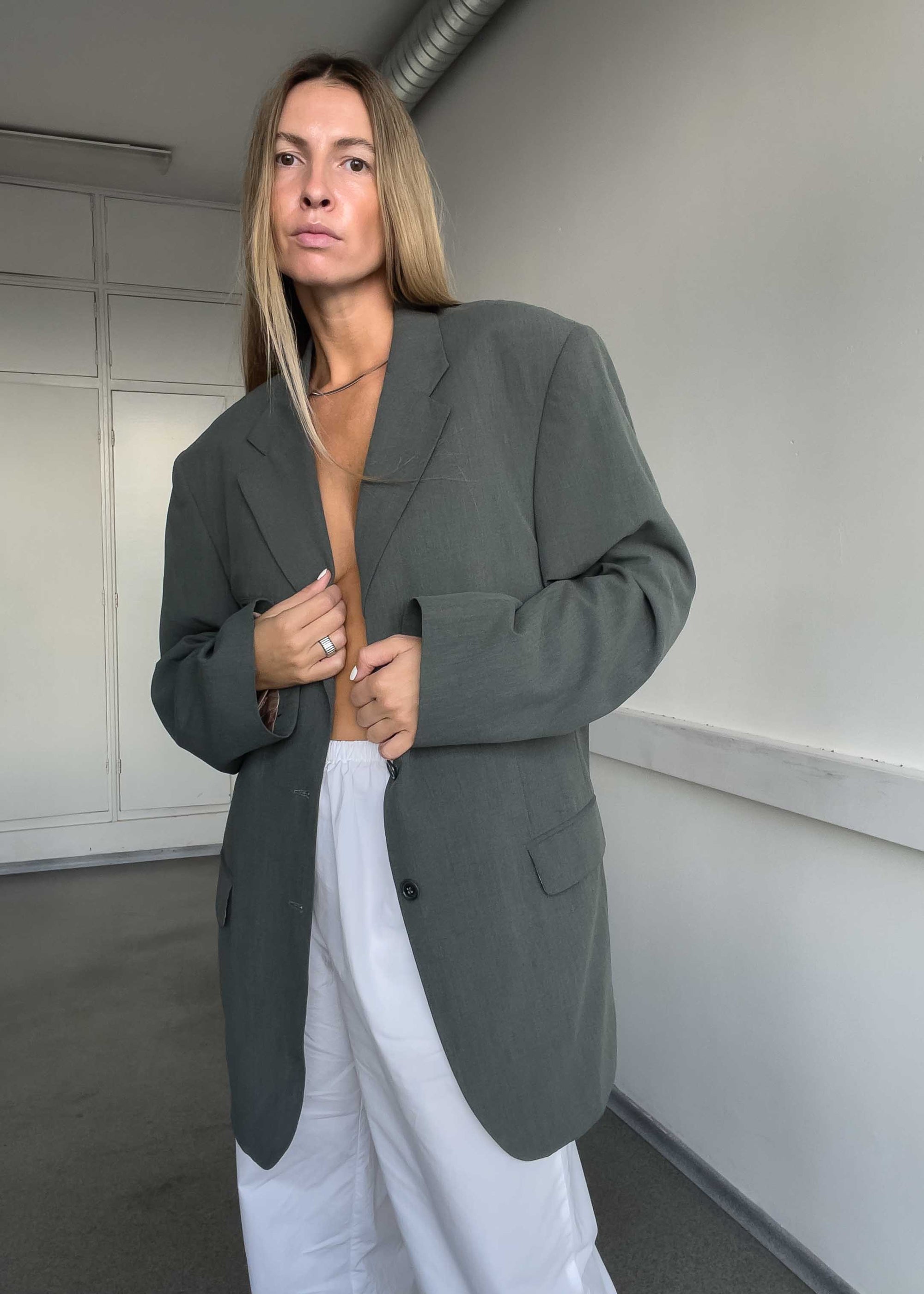 Vintage Green Oversized Blazer