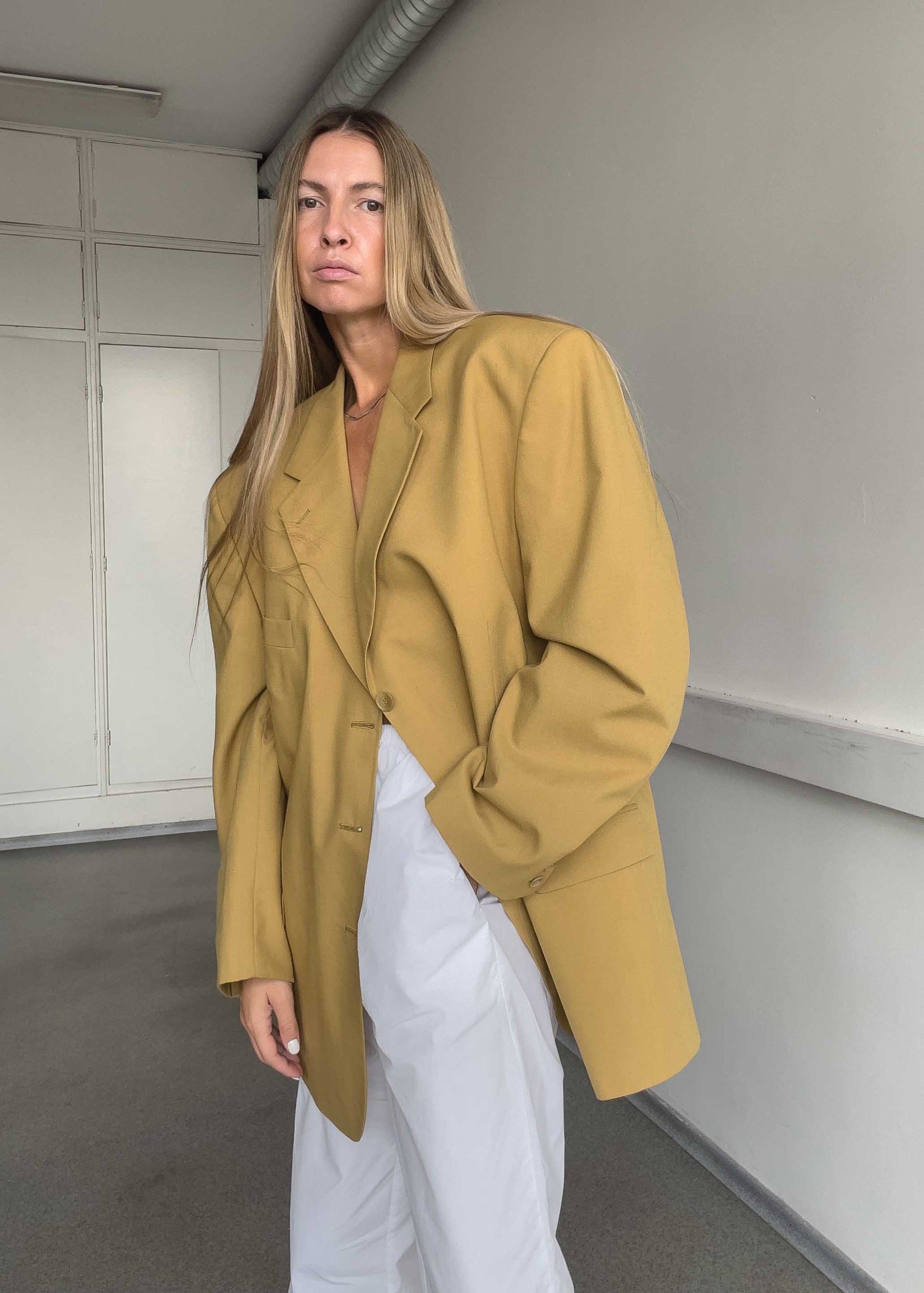 Vintage Yellow Oversized Blazer