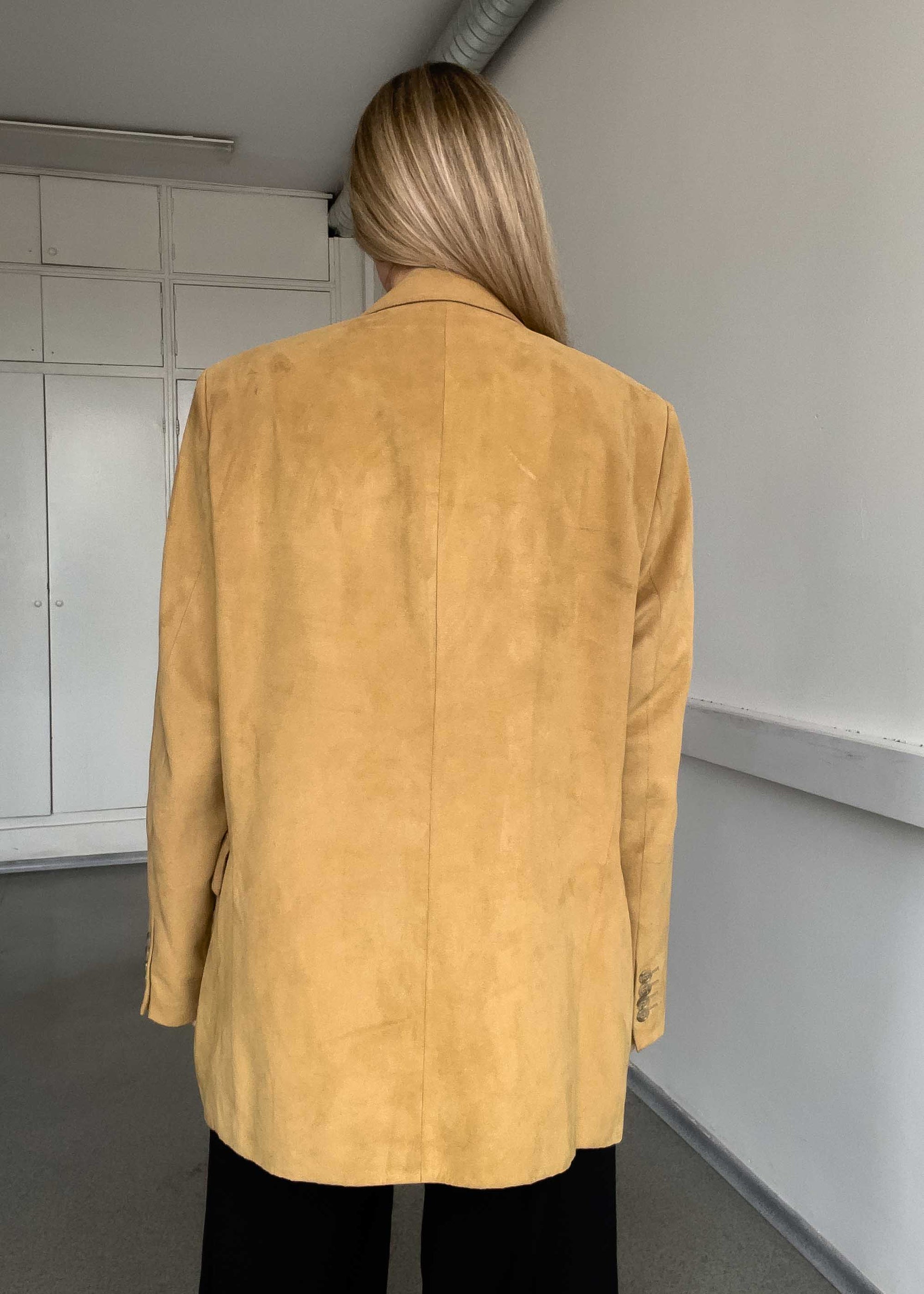 Vintage Brown Oversized Velvet Blazer