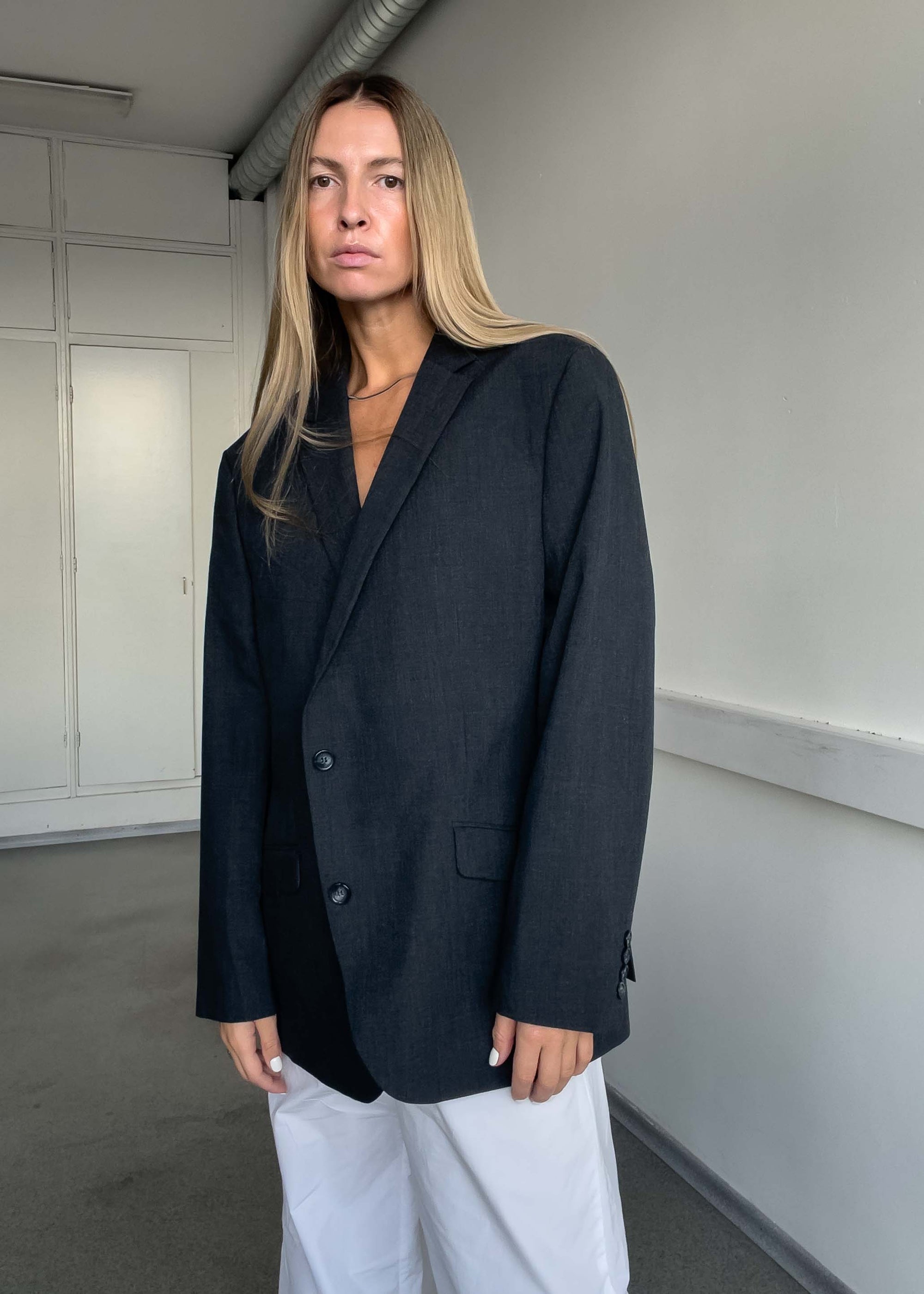 Vintage Grey Oversized Blazer