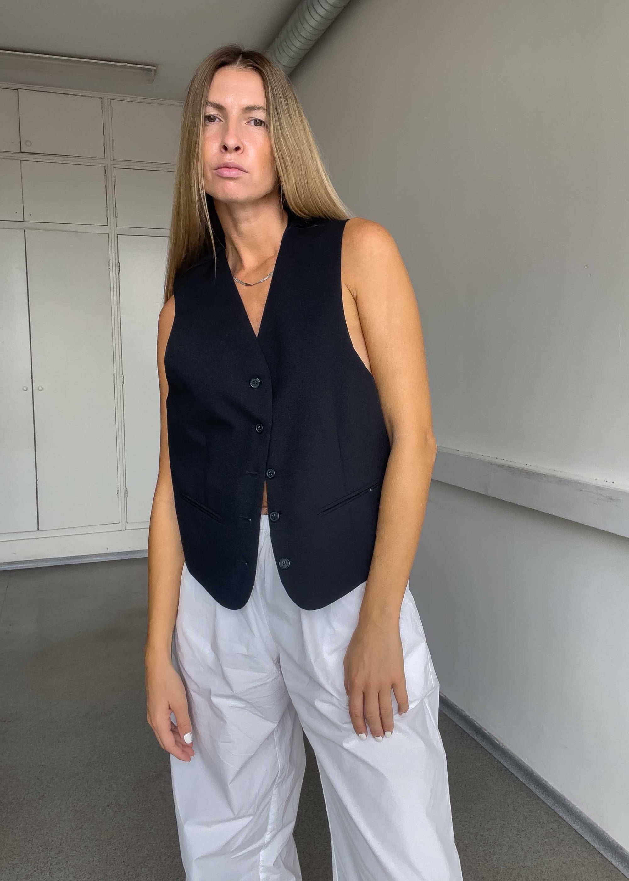 Vintage Black Oversized Vest