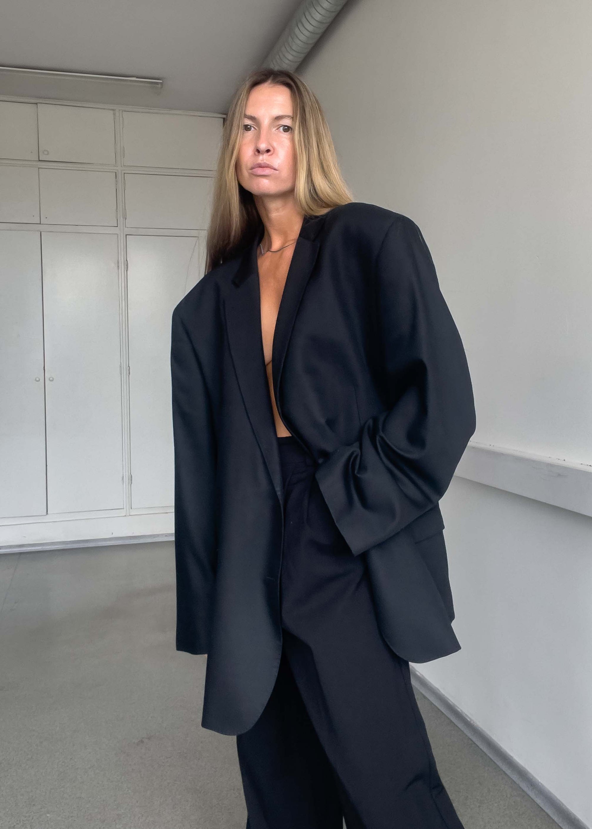 Vintage Black Oversized Blazer