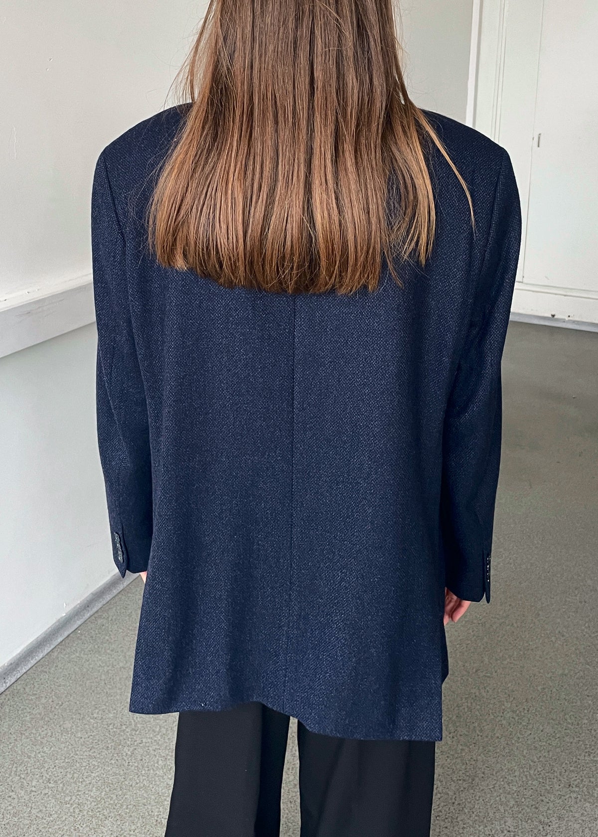 Vintage Navy Blue Pure Wool Blazer
