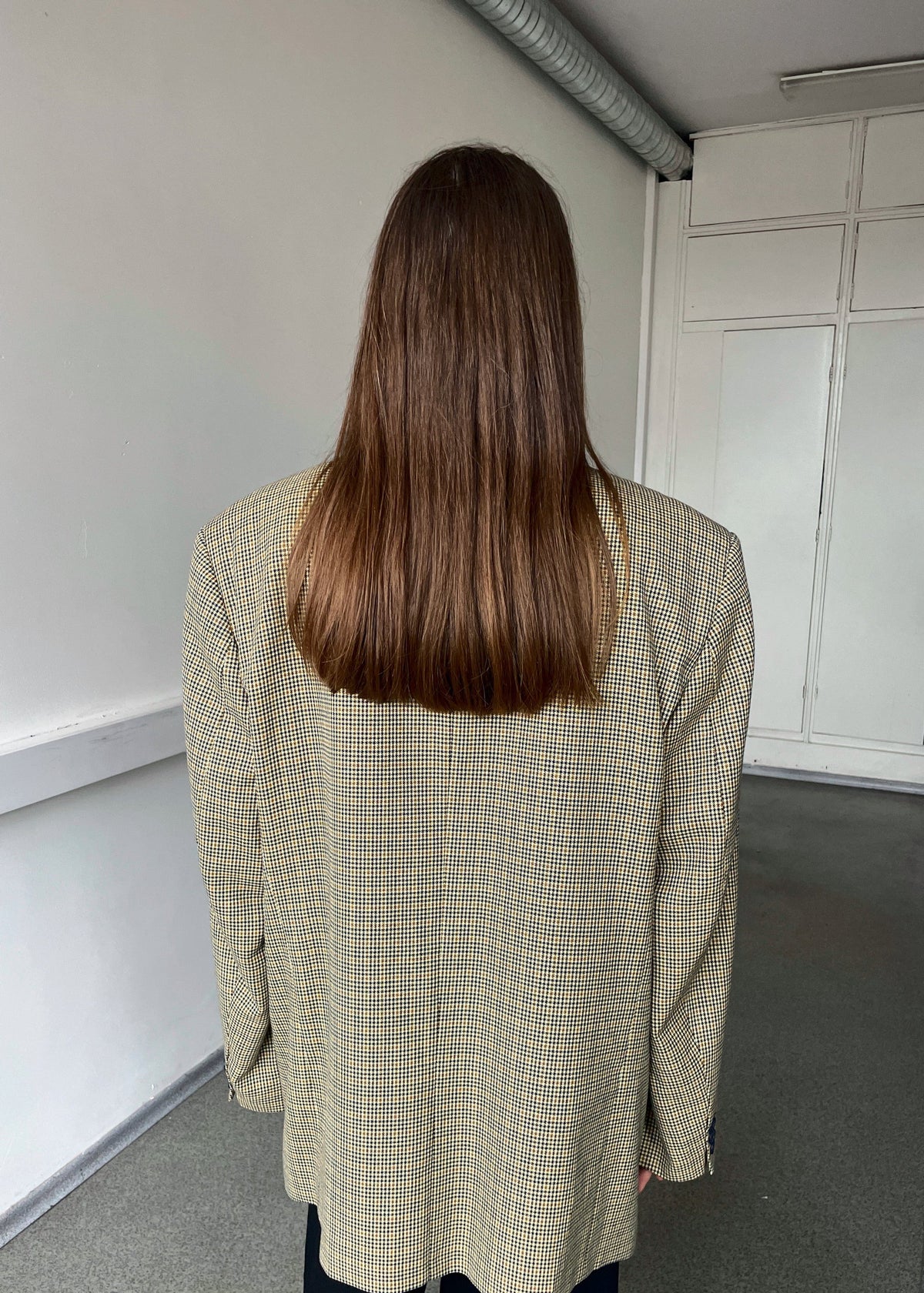 Vintage Brown and Beige Multicoloured Checked Blazer — view 6 of 6