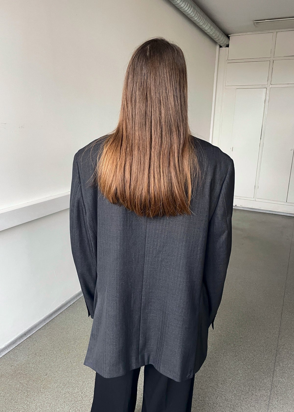 Vintage Charcoal Grey Patterned Blazer — view 5 of 5
