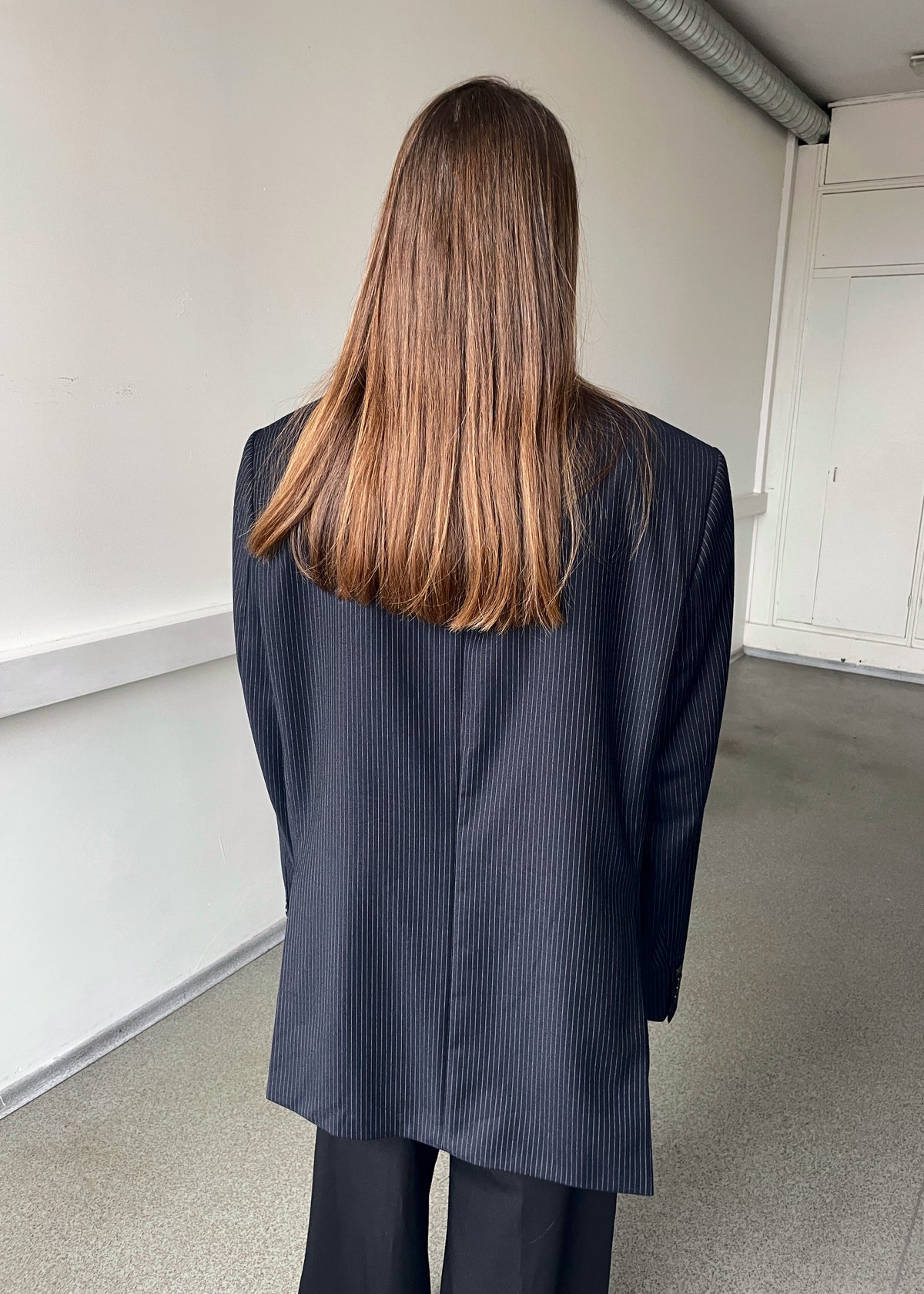 Vintage Navy Blue Pinstripe Pure Wool Blazer