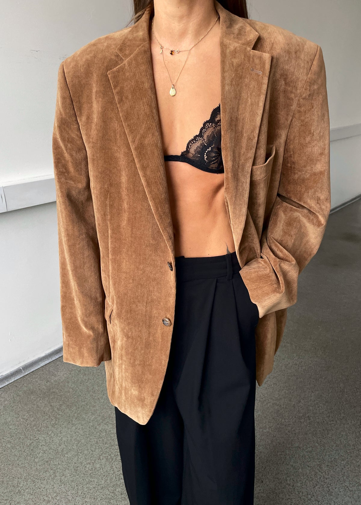 Vintage Brown Velvet Blazer