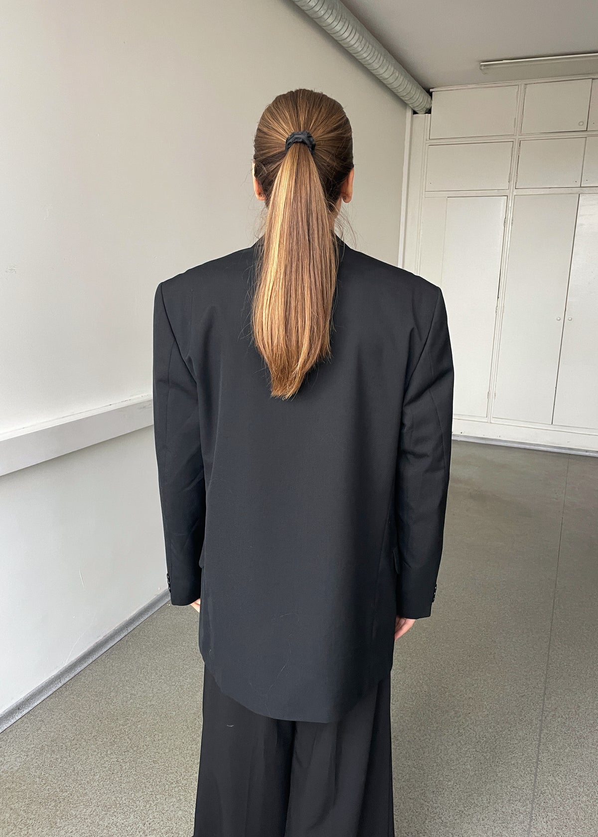 Vintage Classic Black Wool-Blend Blazer, view 6