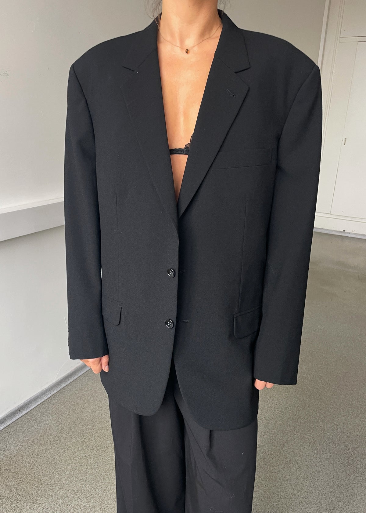 Vintage Heavyweight Classic Black Blazer, view 1