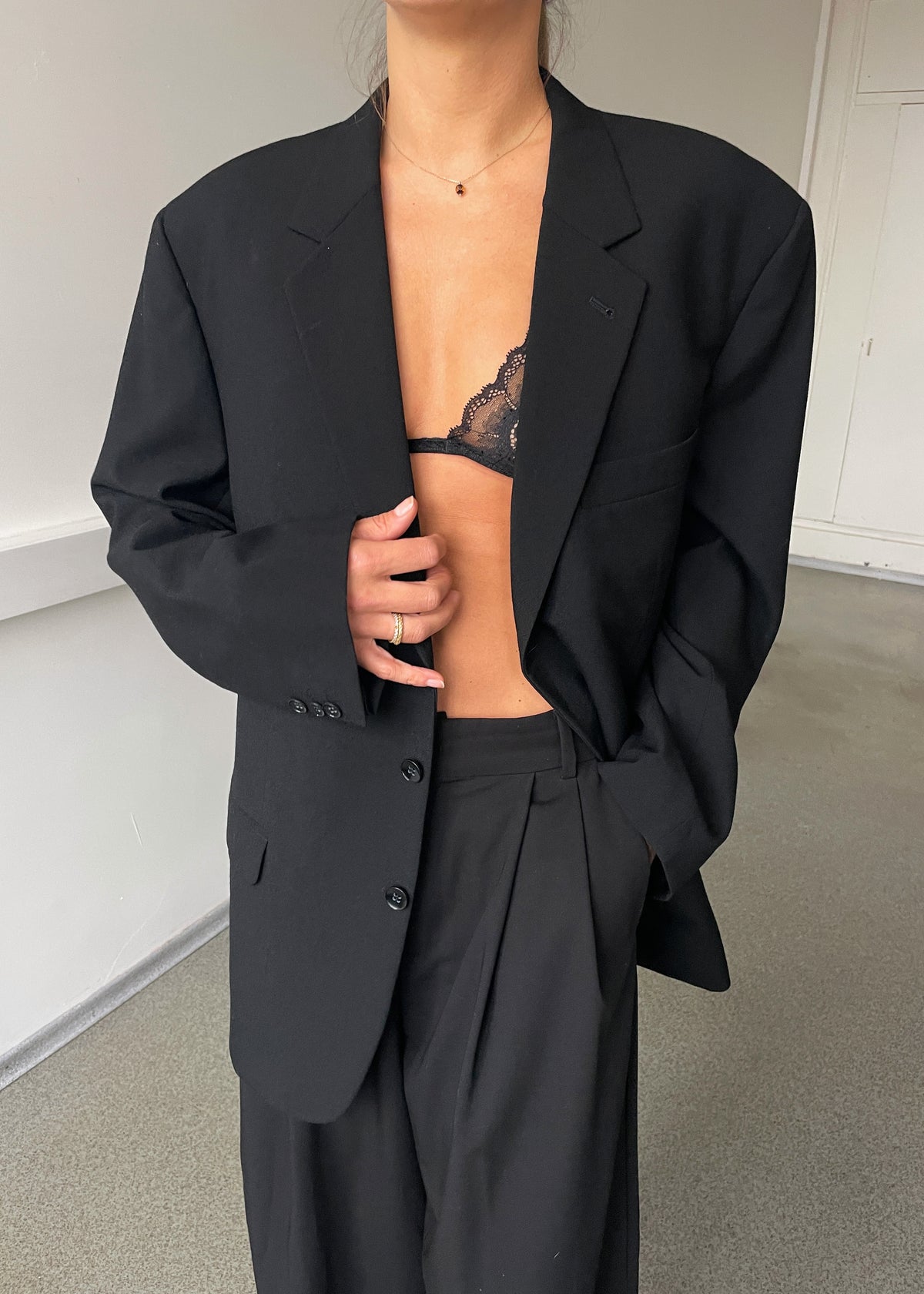 Vintage Heavyweight Classic Black Blazer, view 2