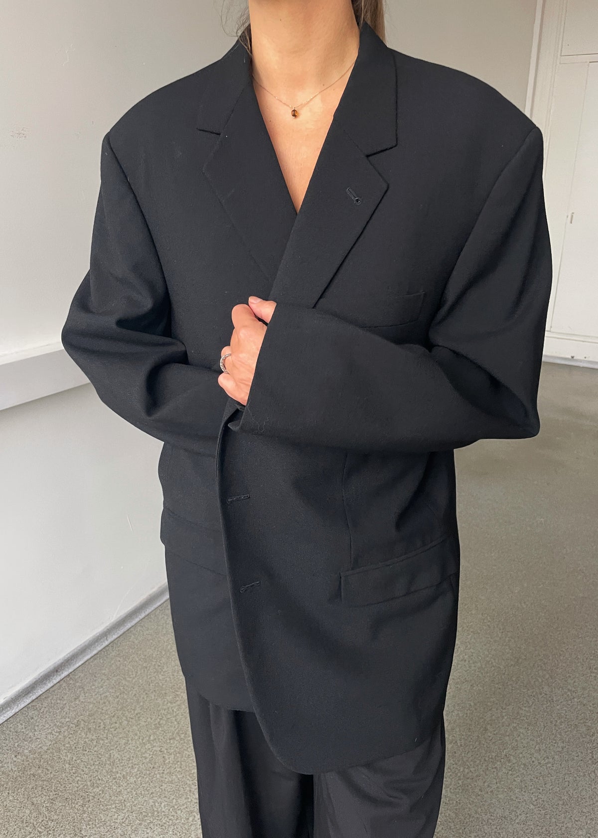 Vintage Heavyweight Classic Black Blazer, view 5