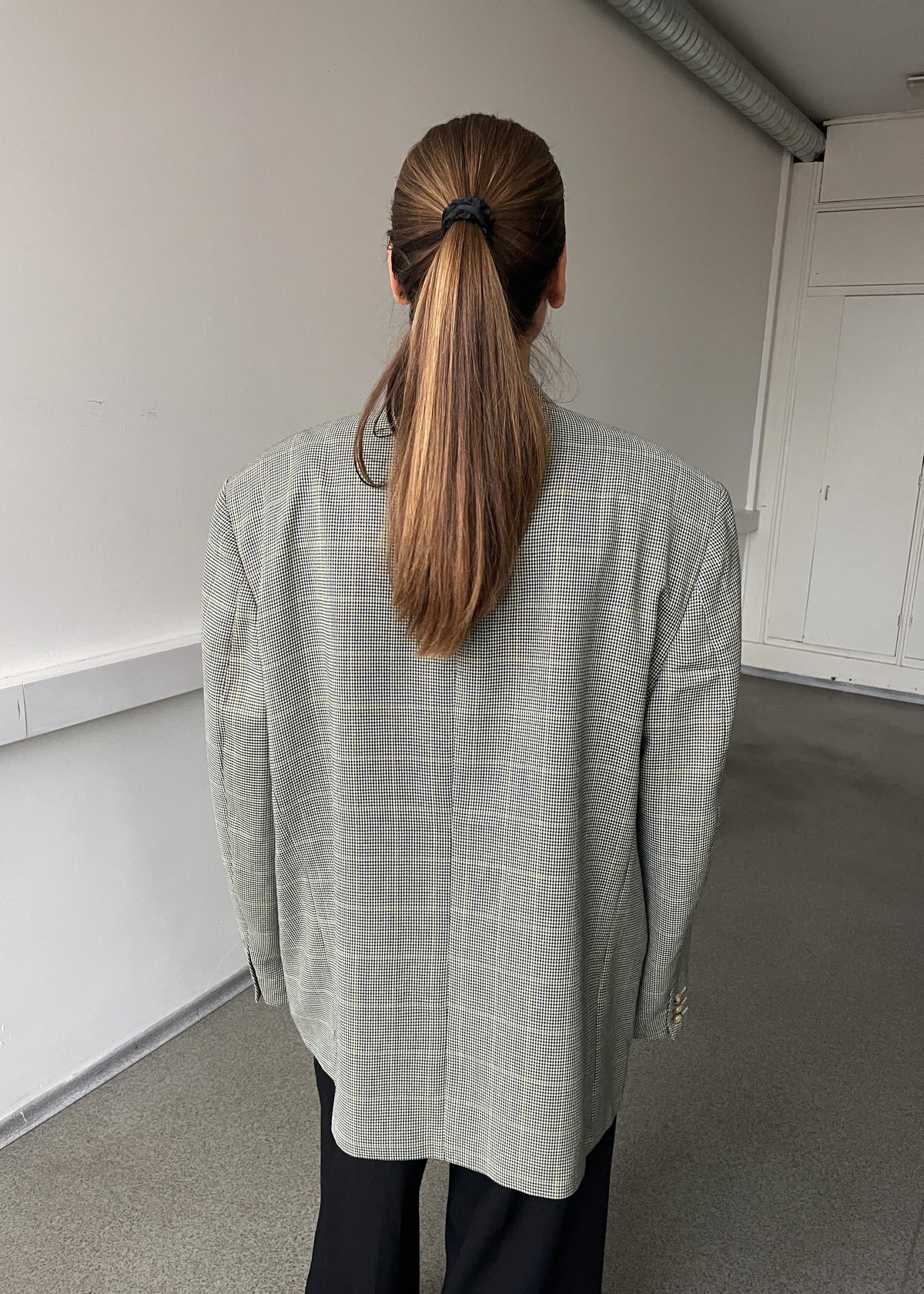Vintage Green Multicoloured Checked Wool-Blend Blazer, view 6