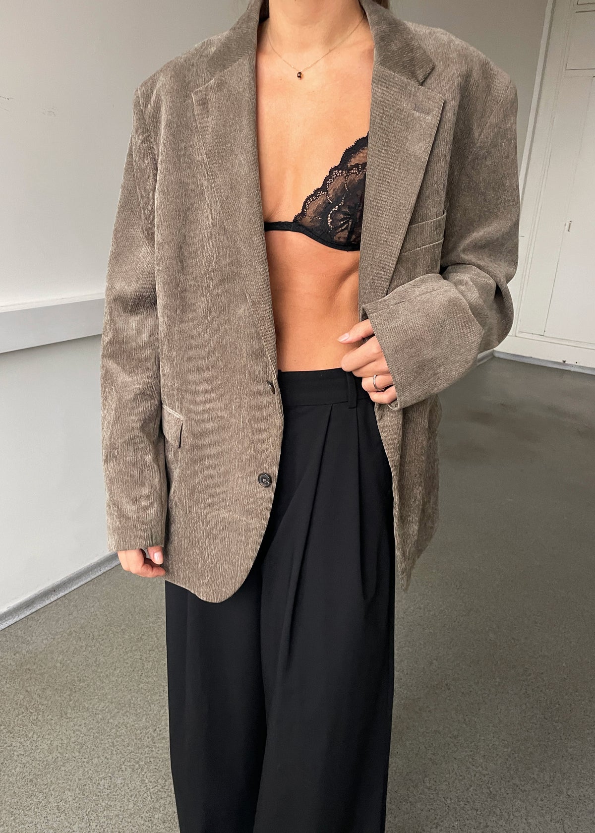 Vintage Mocha Brown Velvet Blazer, view 4