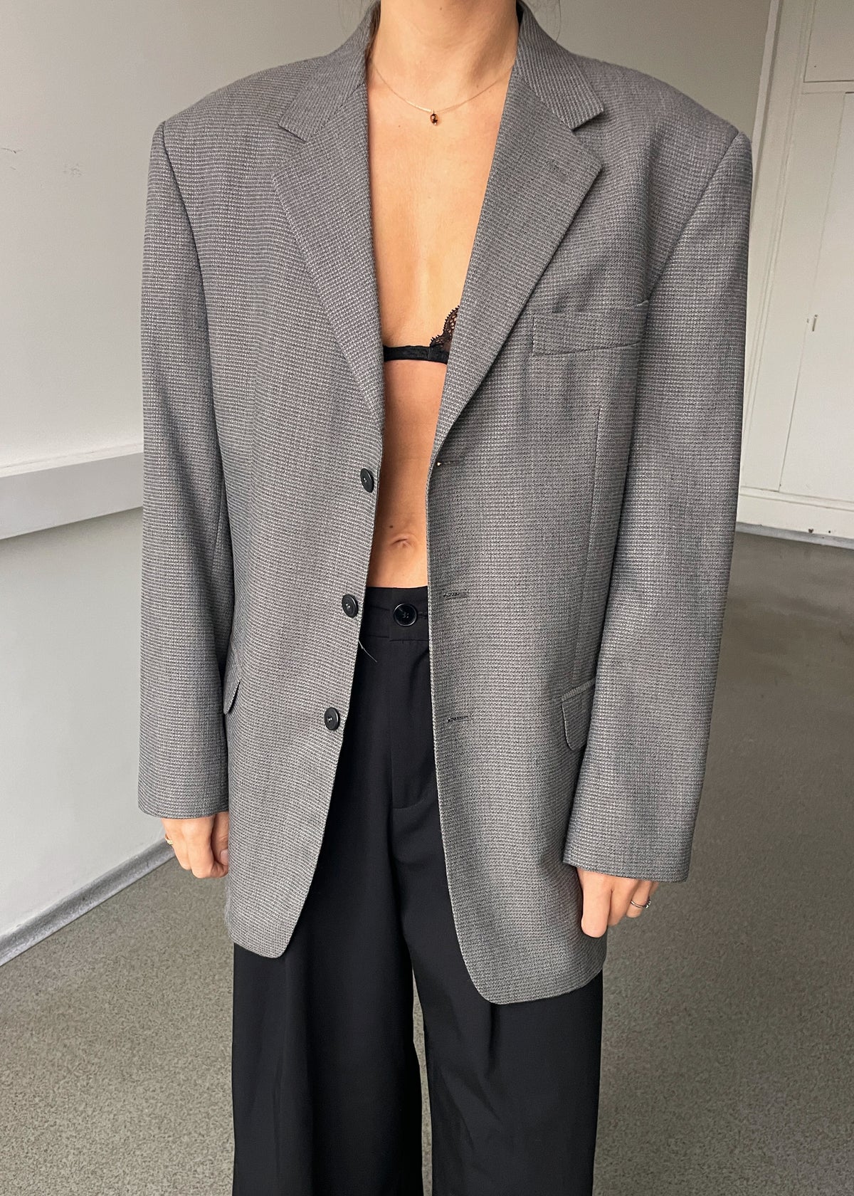 Vintage Grey Lilac Patterned Blazer, view 1