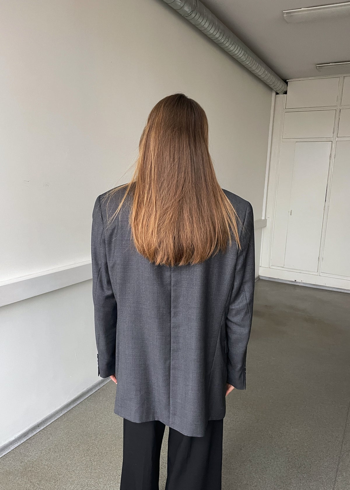 Vintage Grey Patterned Pure Wool Blazer, view 6