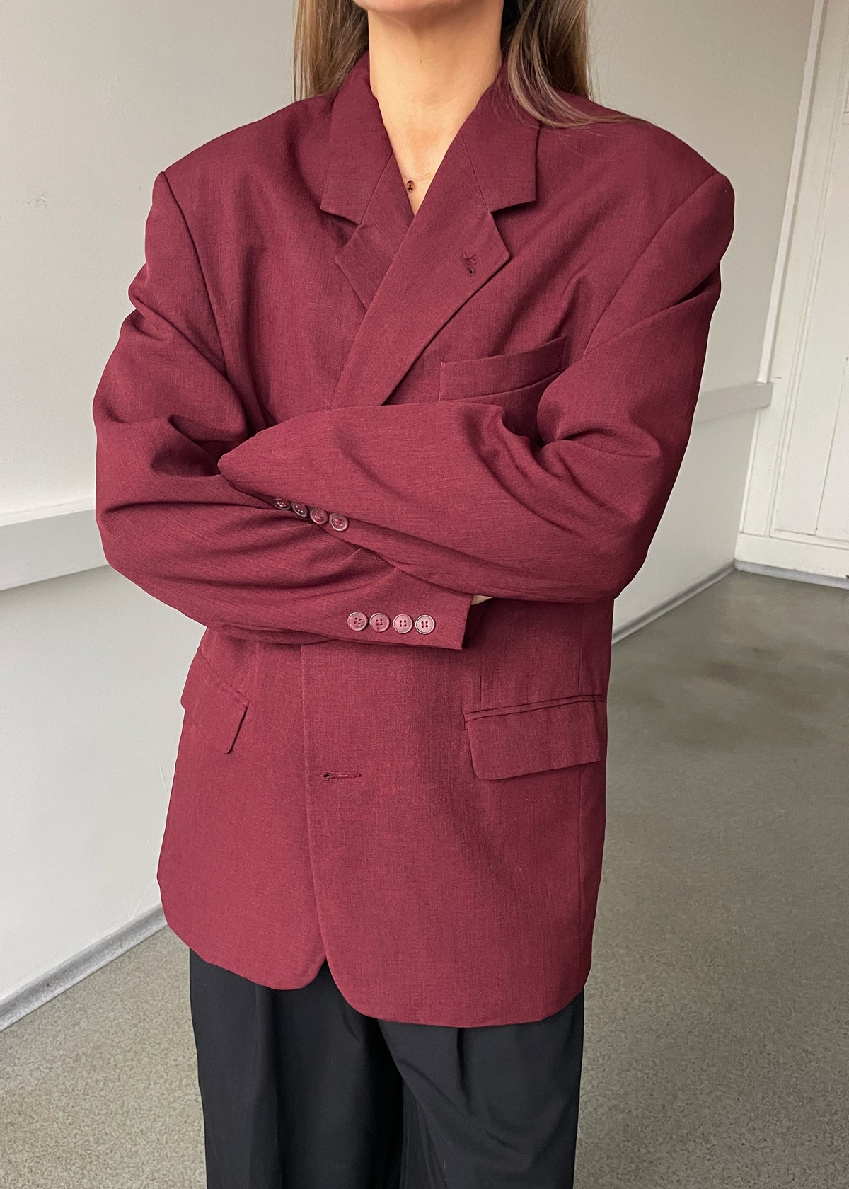Vintage Wine Red Blazer, view 4
