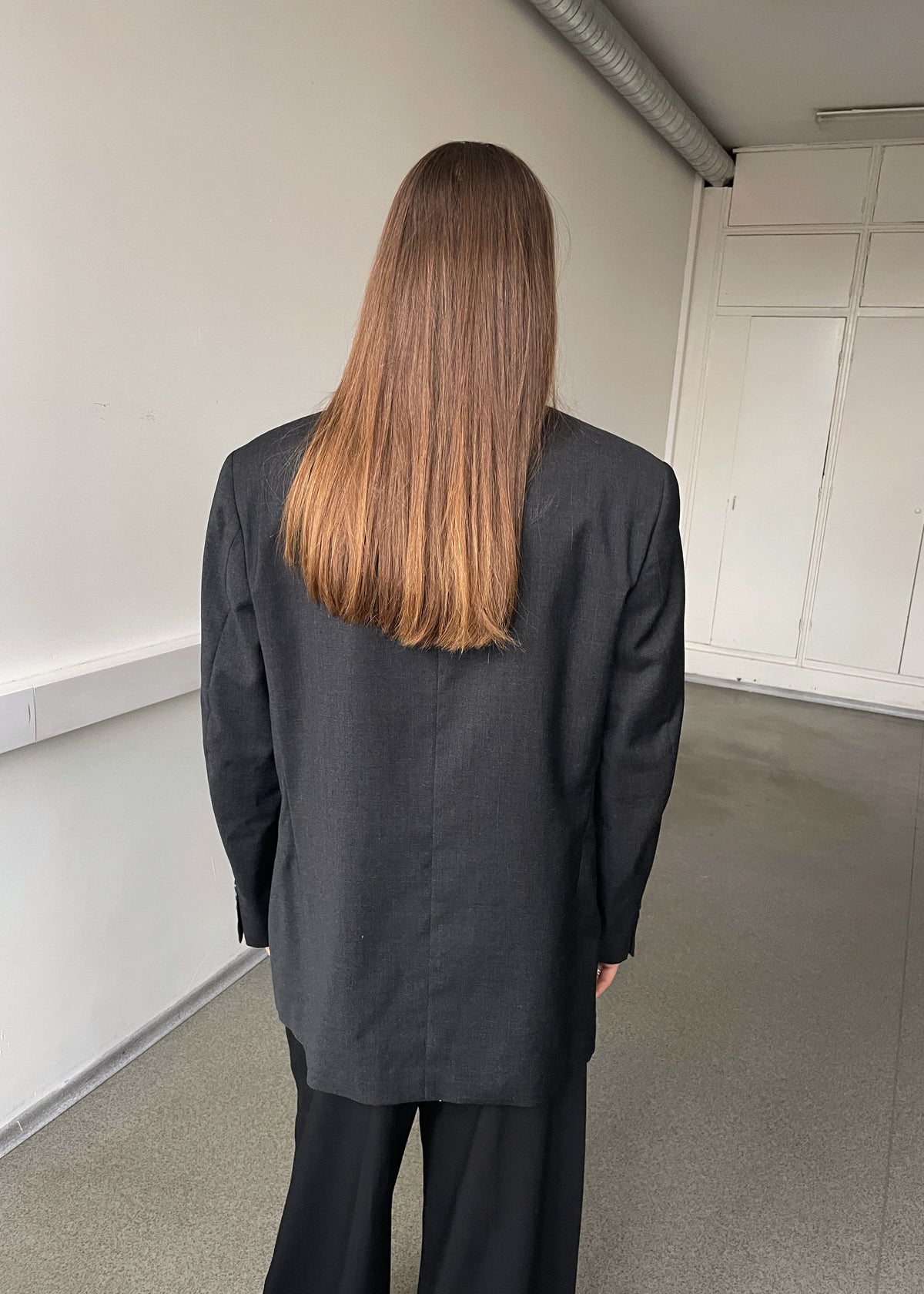 Vintage Classic Dark Grey Pure Wool Blazer, view 6