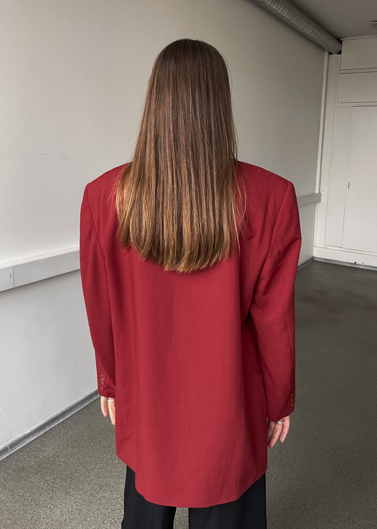 Vintage Burgundy Red Oversized Blazer, view 6