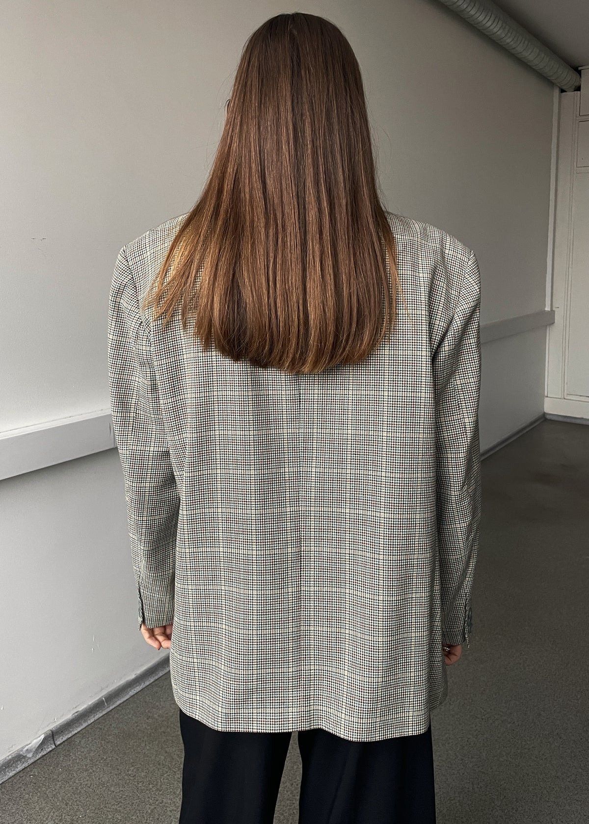 Vintage Multicoloured Dogtooth Oversized Blazer, view 6
