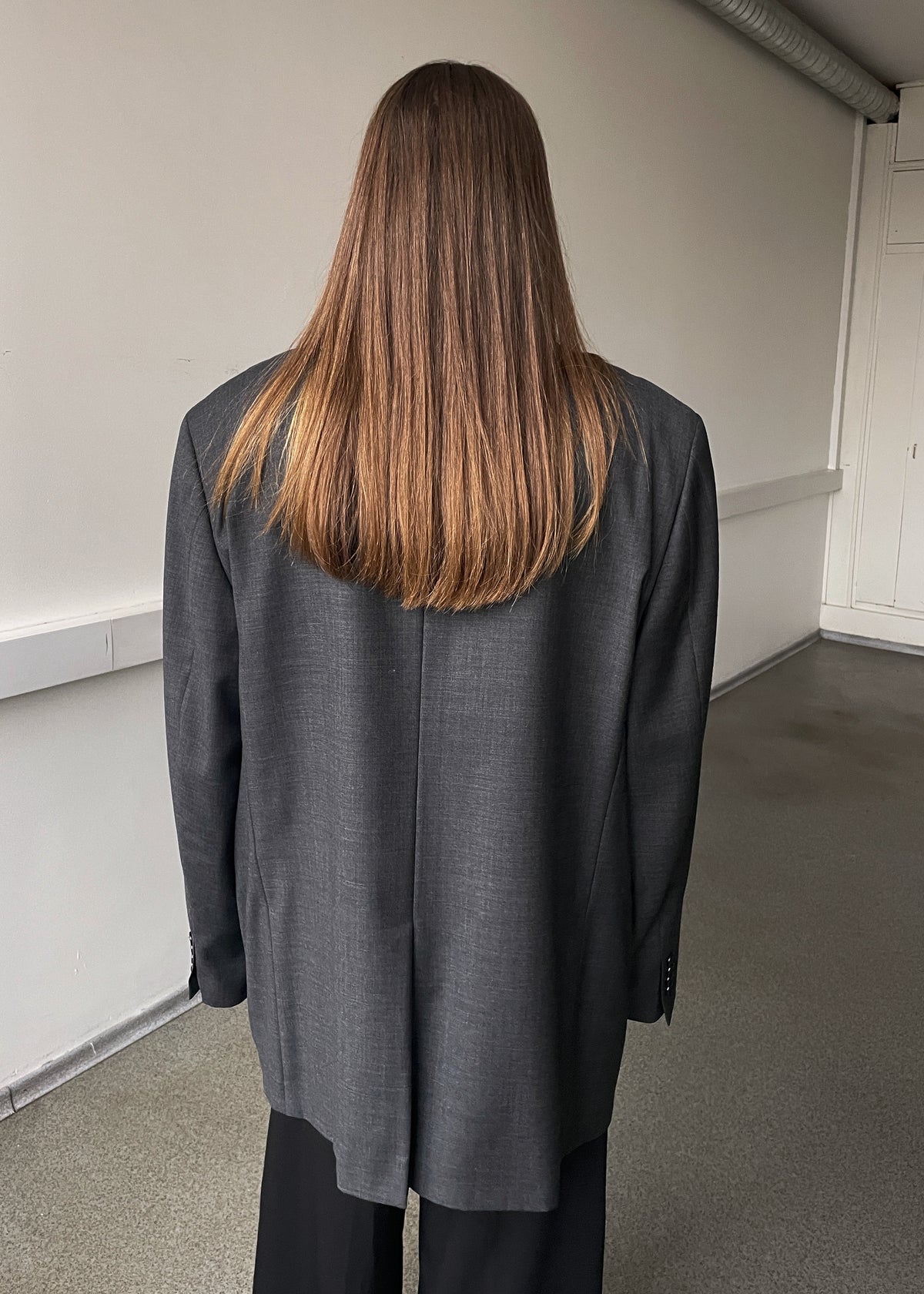 Vintage Grey Wool Oversized Blazer, view 5