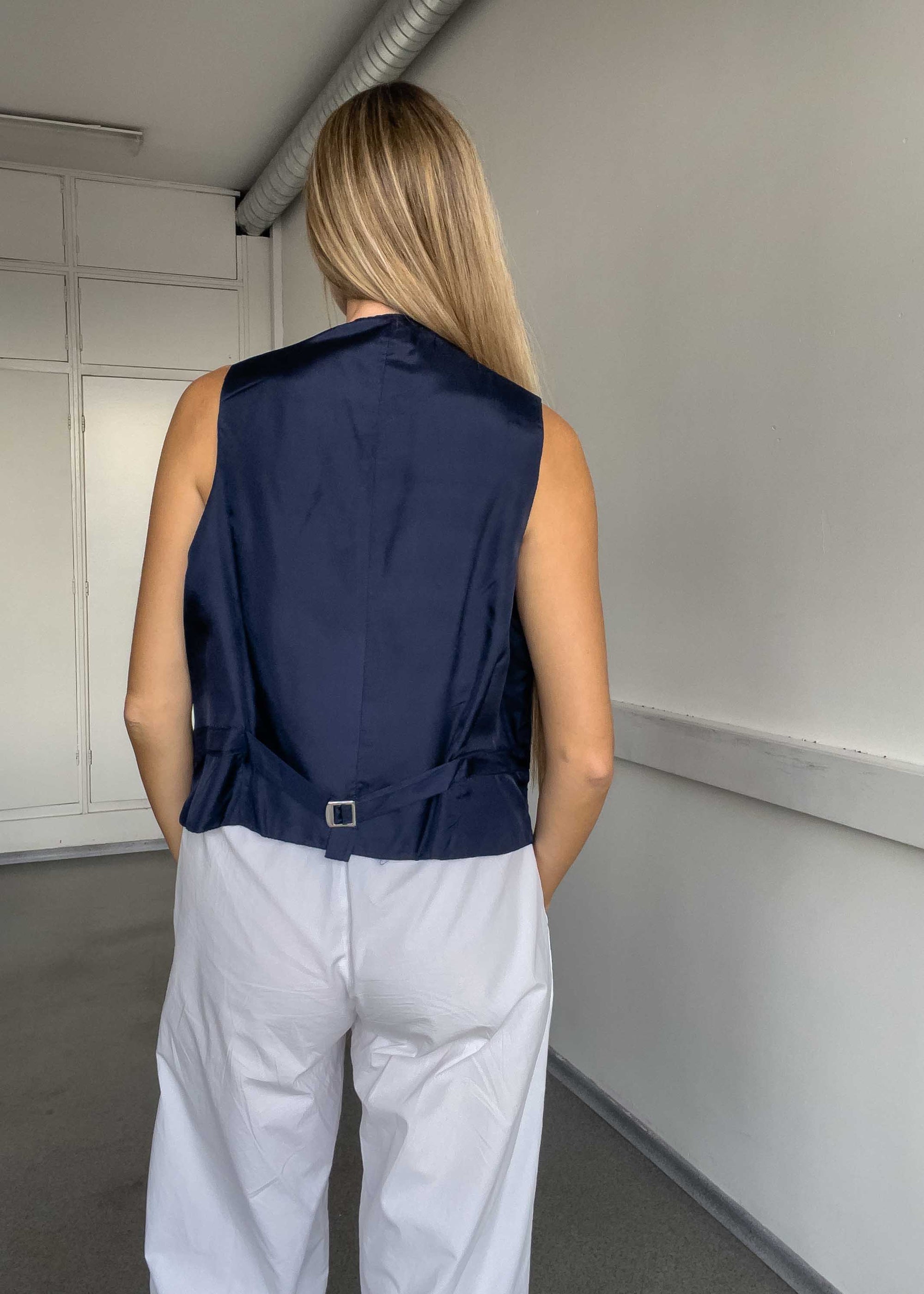 Vintage Blue Oversized Vest