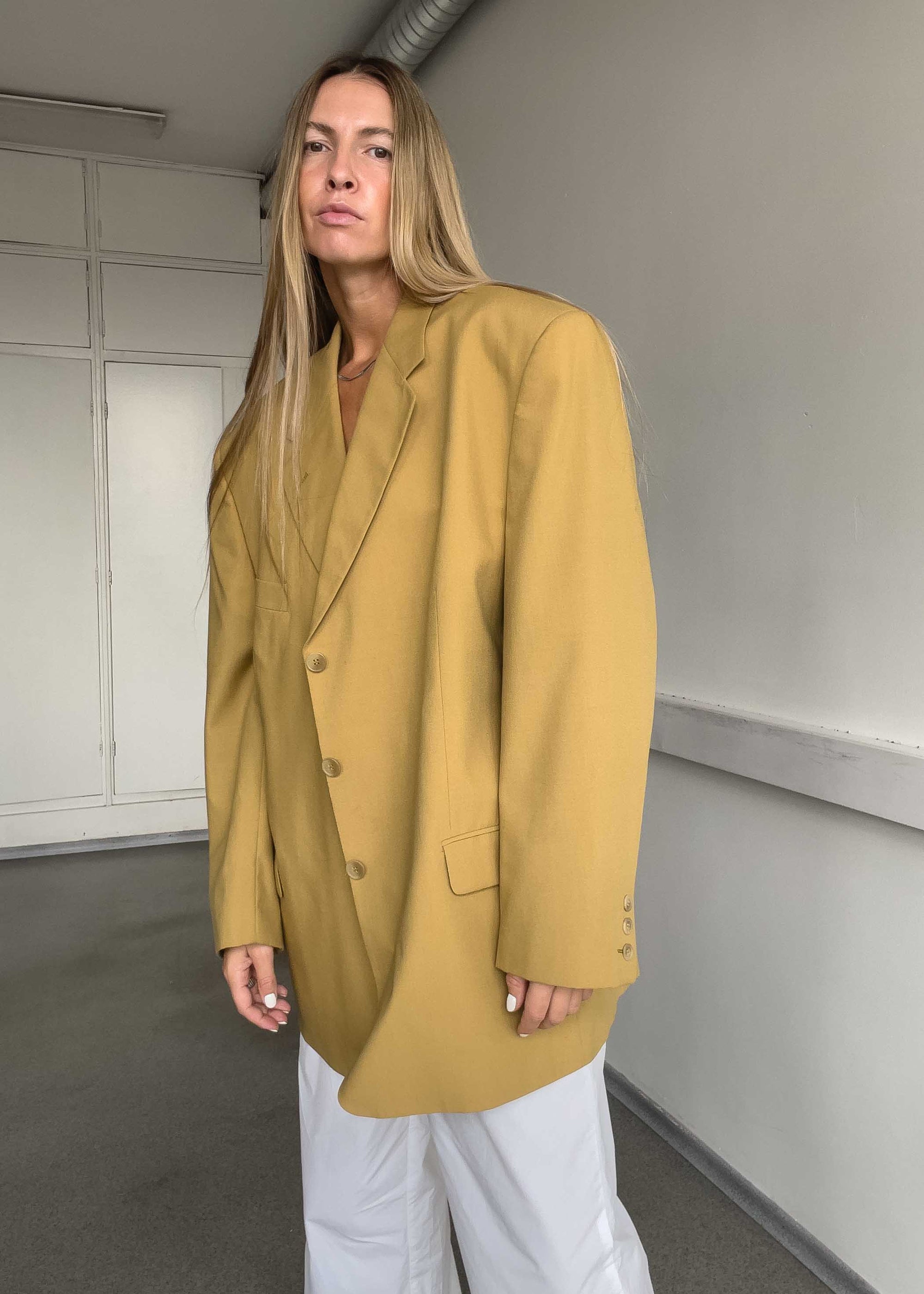 Vintage Yellow Oversized Blazer