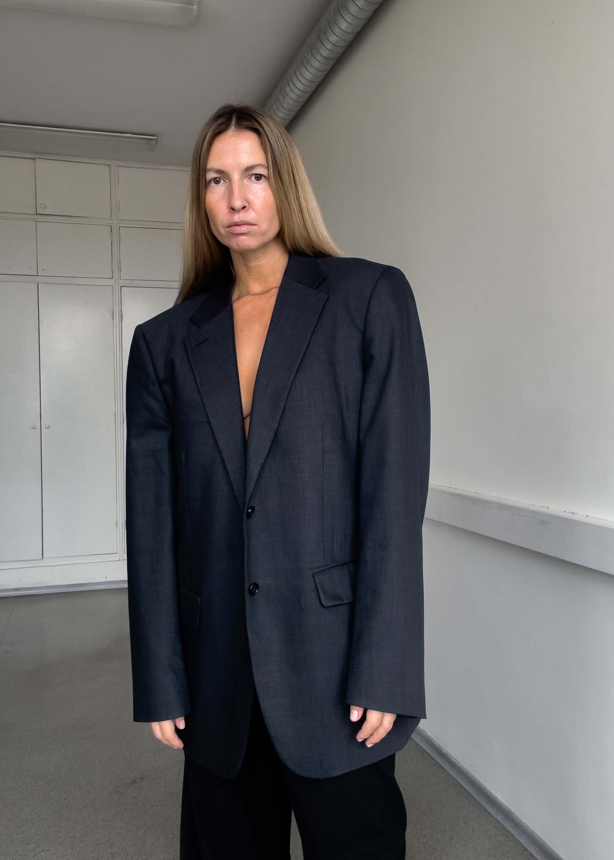 Vintage Grey Oversized Blazer