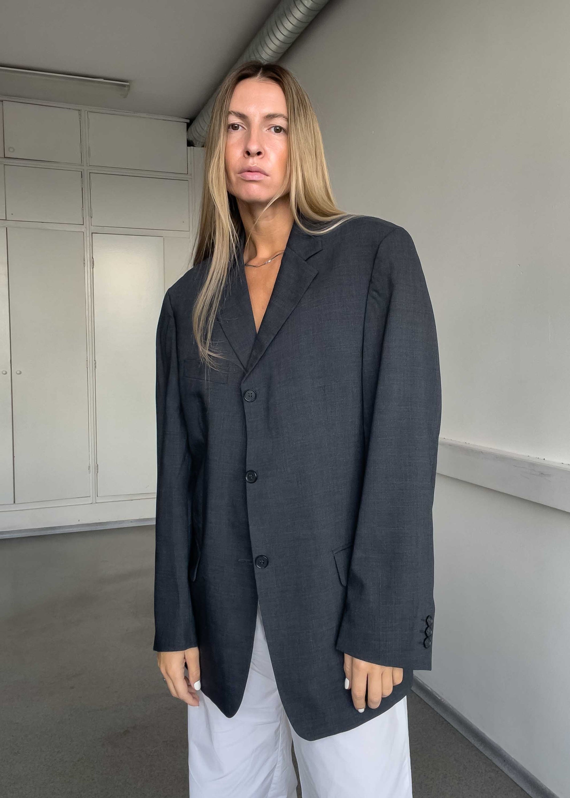 Vintage Grey Oversized Blazer
