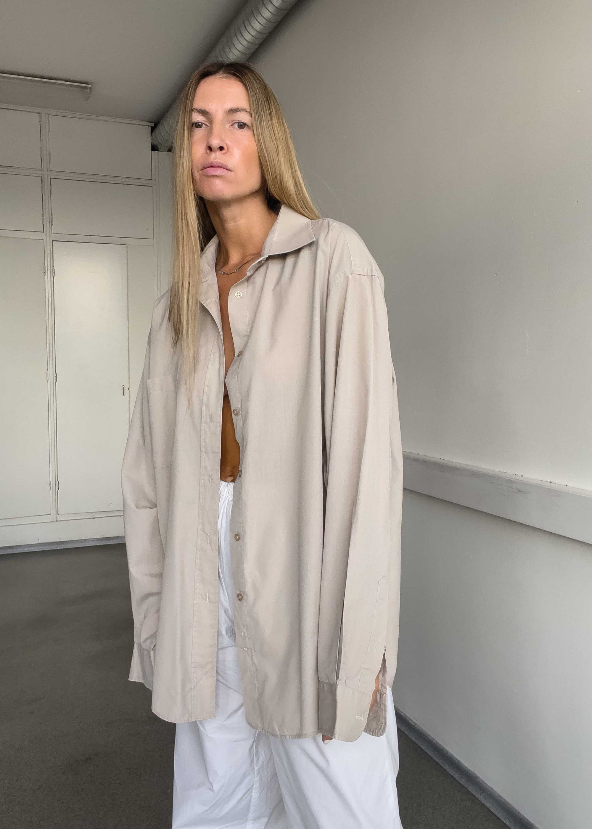 Vintage Warm Grey Oversized Shirt