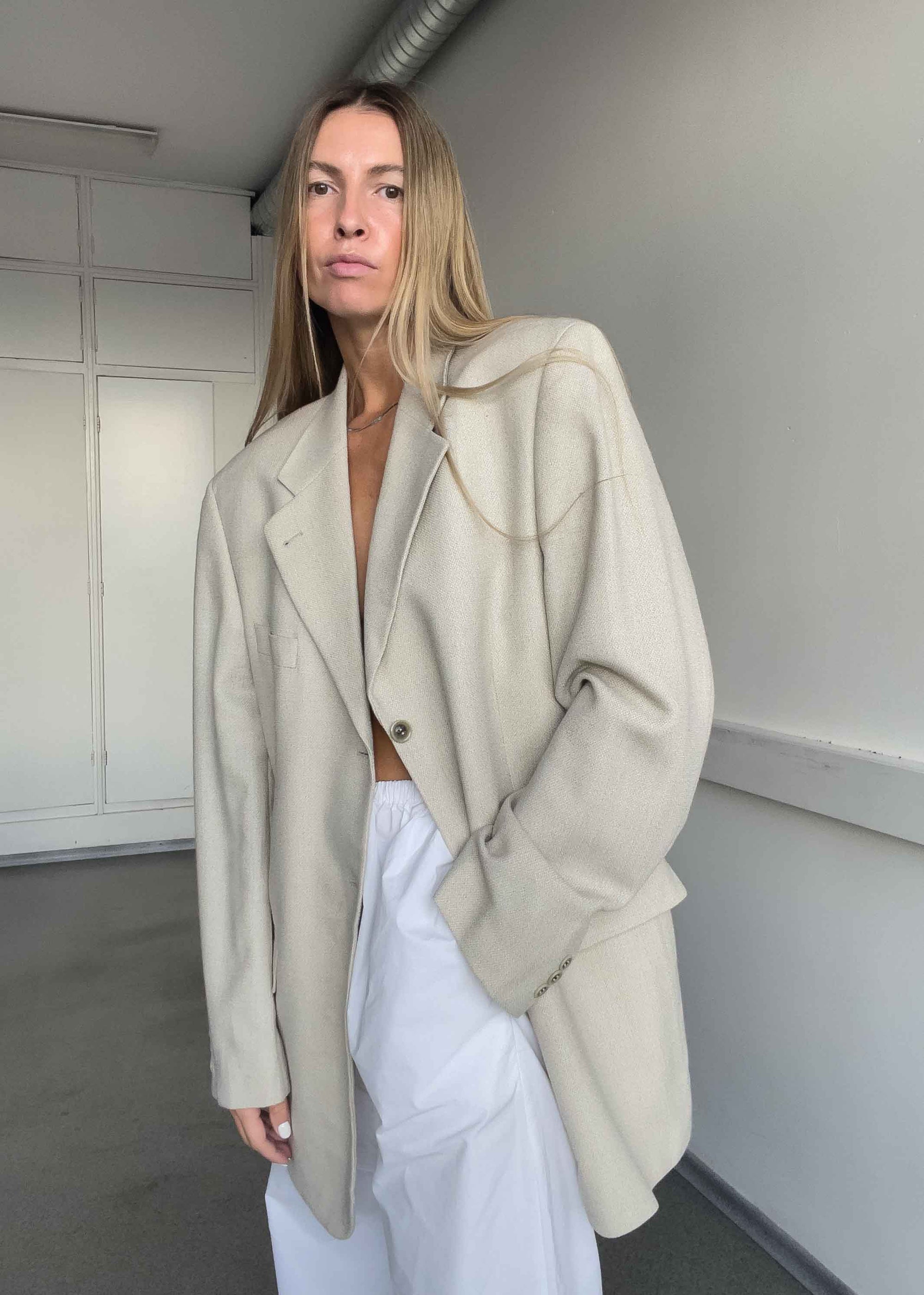 Vintage Grey Oversized Blazer