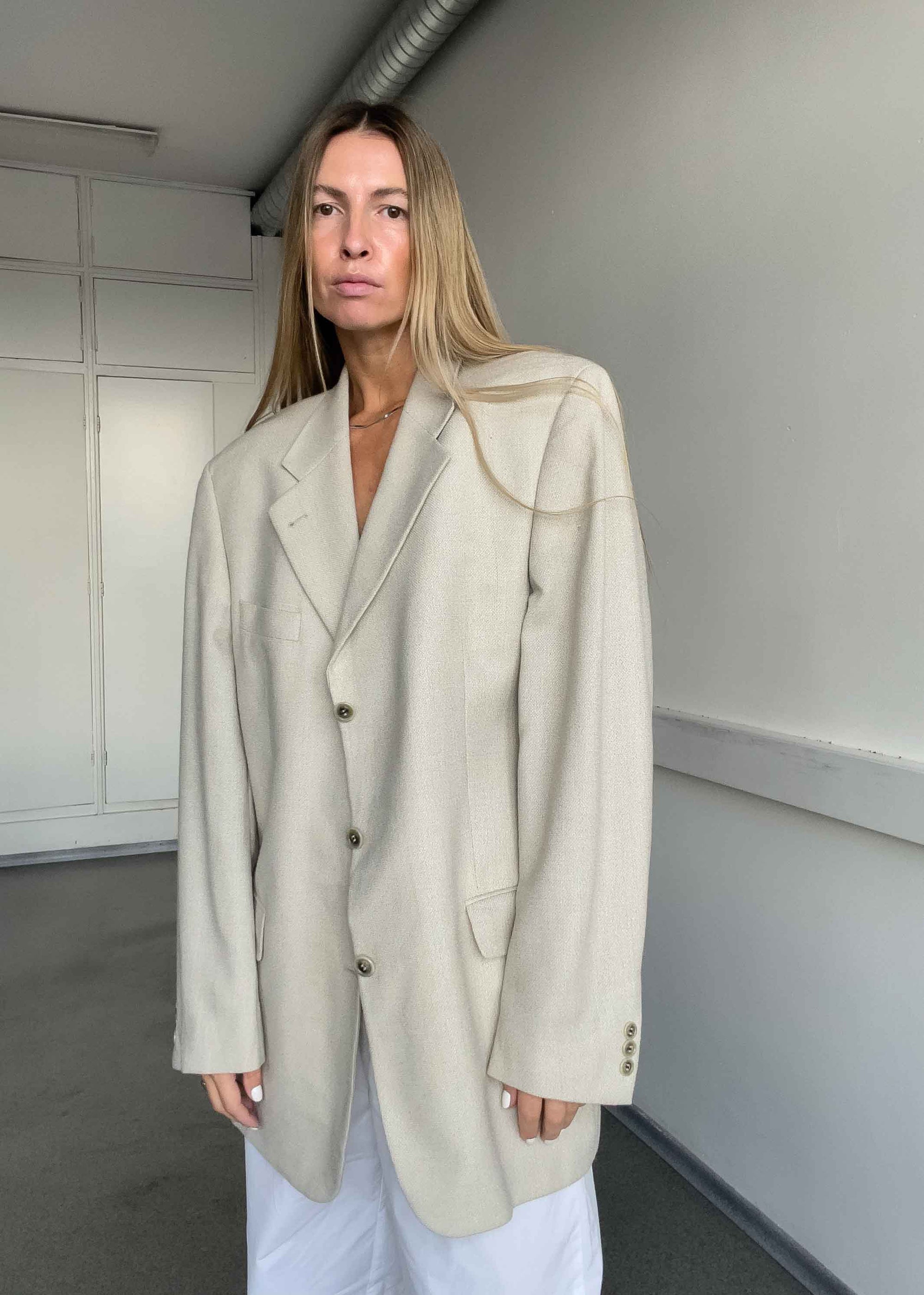 Vintage Grey Oversized Blazer