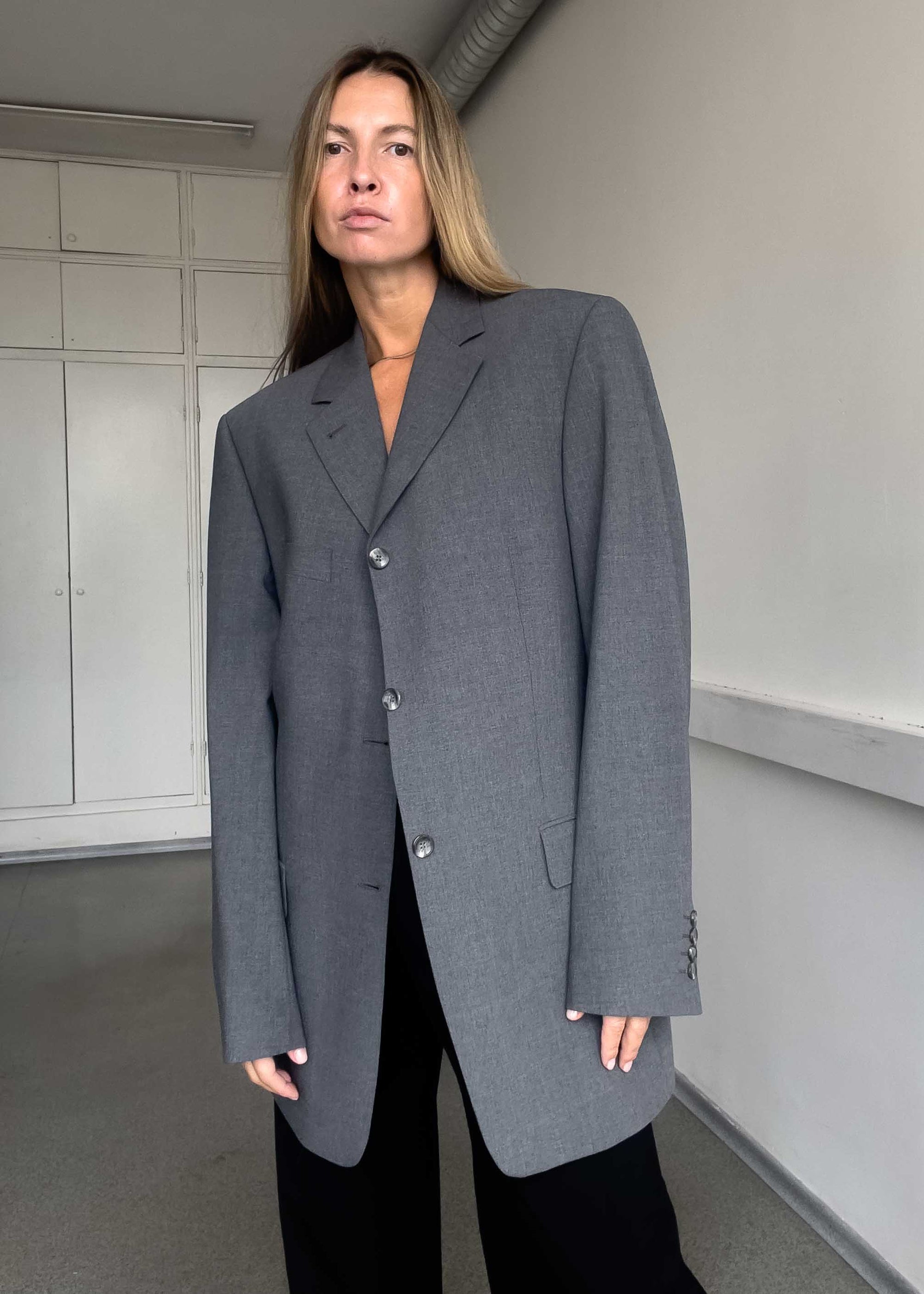 Vintage Grey Oversized Blazer