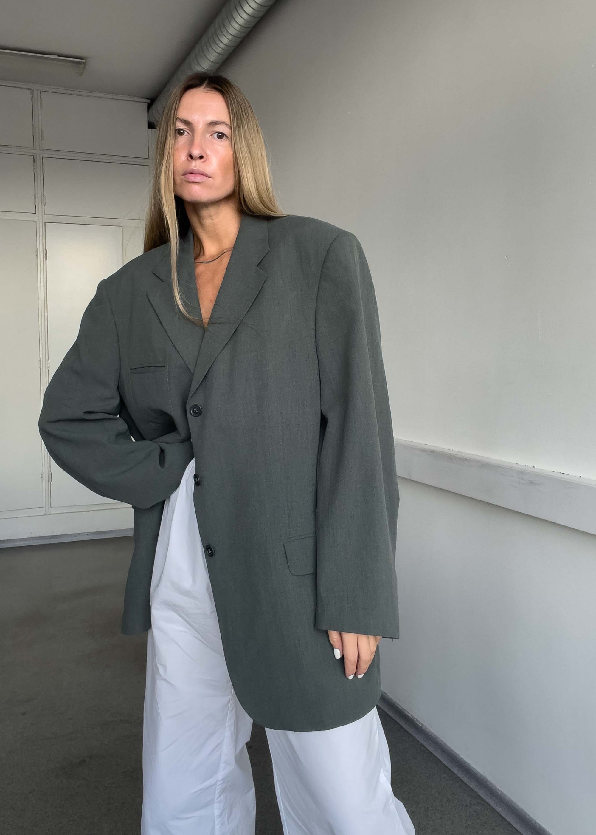 Vintage Green Oversized Blazer
