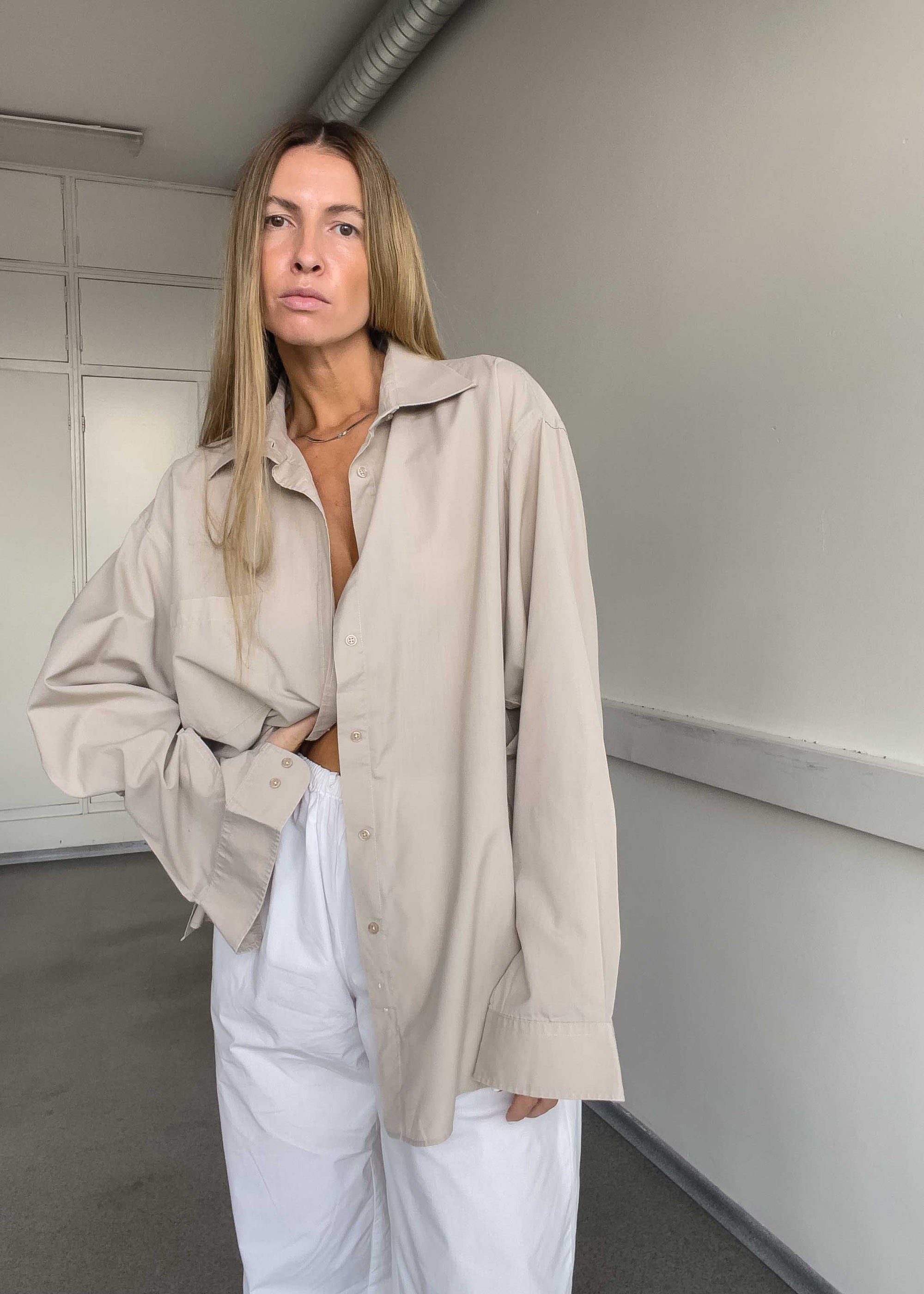 Vintage Warm Grey Oversized Shirt