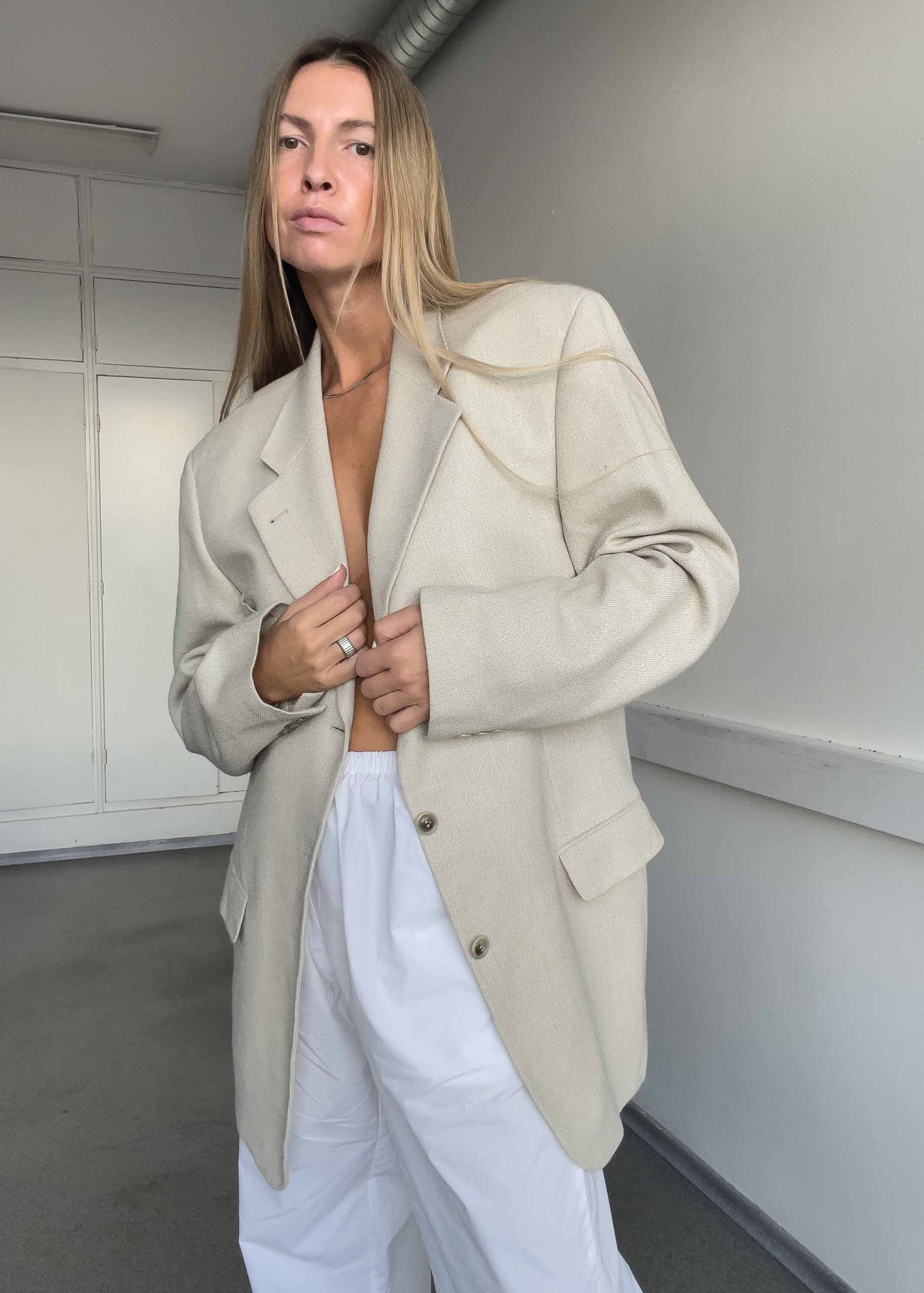 Vintage Grey Oversized Blazer