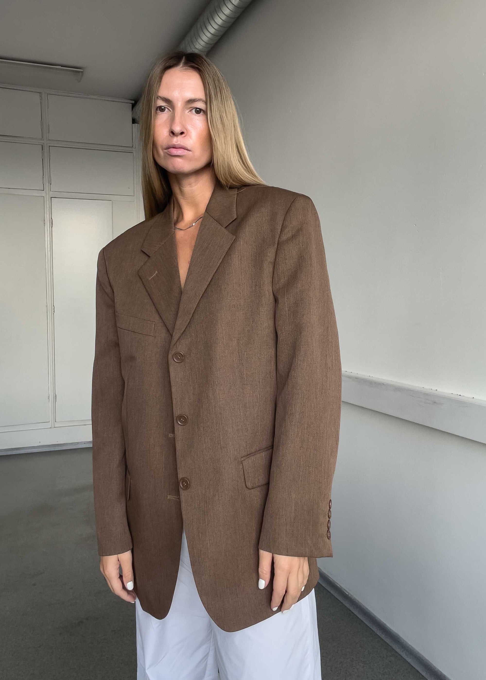 Vintage Brown Oversized Blazer