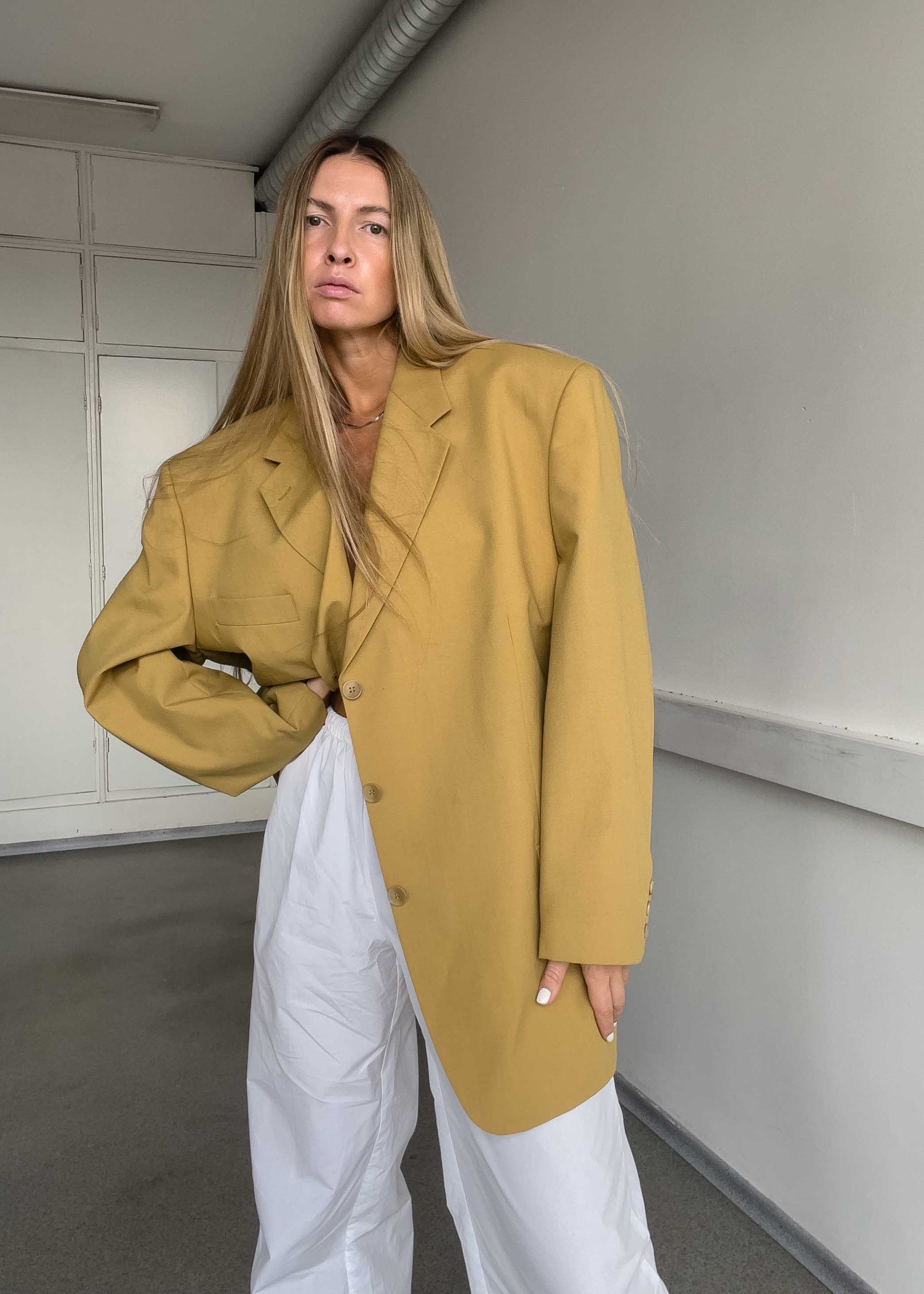 Vintage Yellow Oversized Blazer