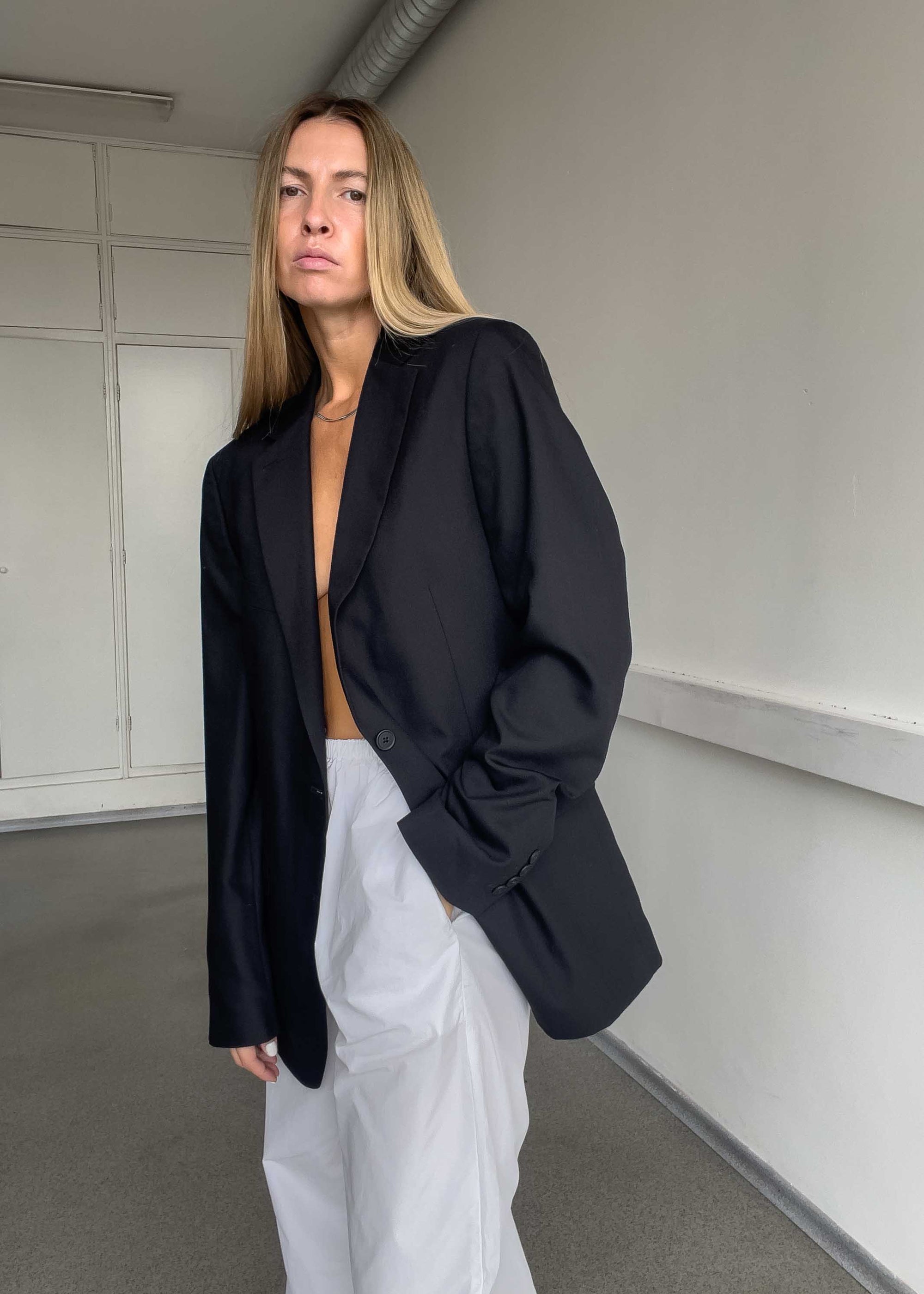 Vintage Black Oversized Blazer