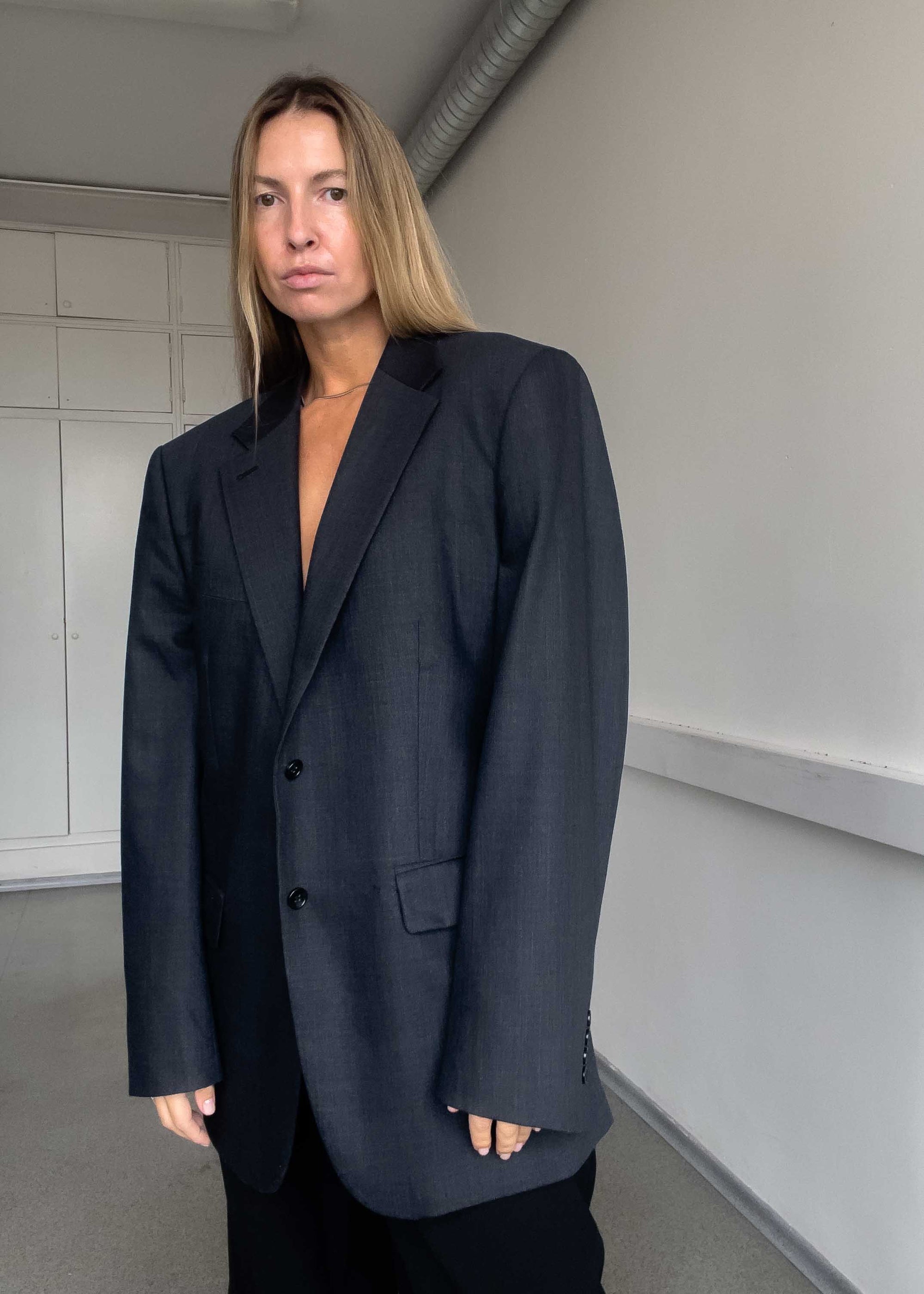 Vintage Grey Oversized Blazer