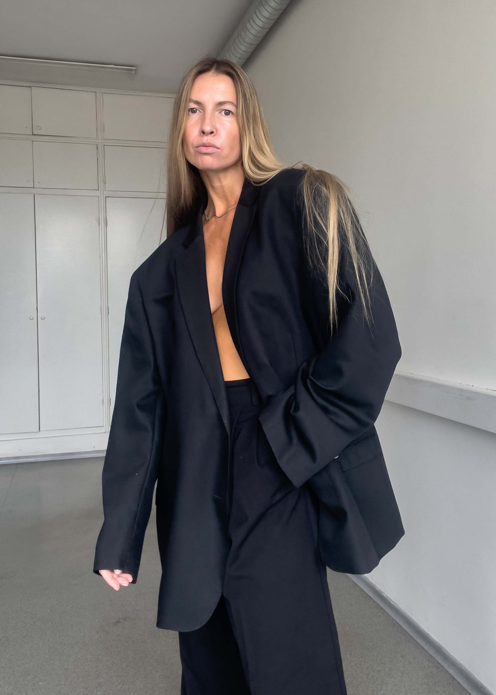 Vintage Black Oversized Blazer