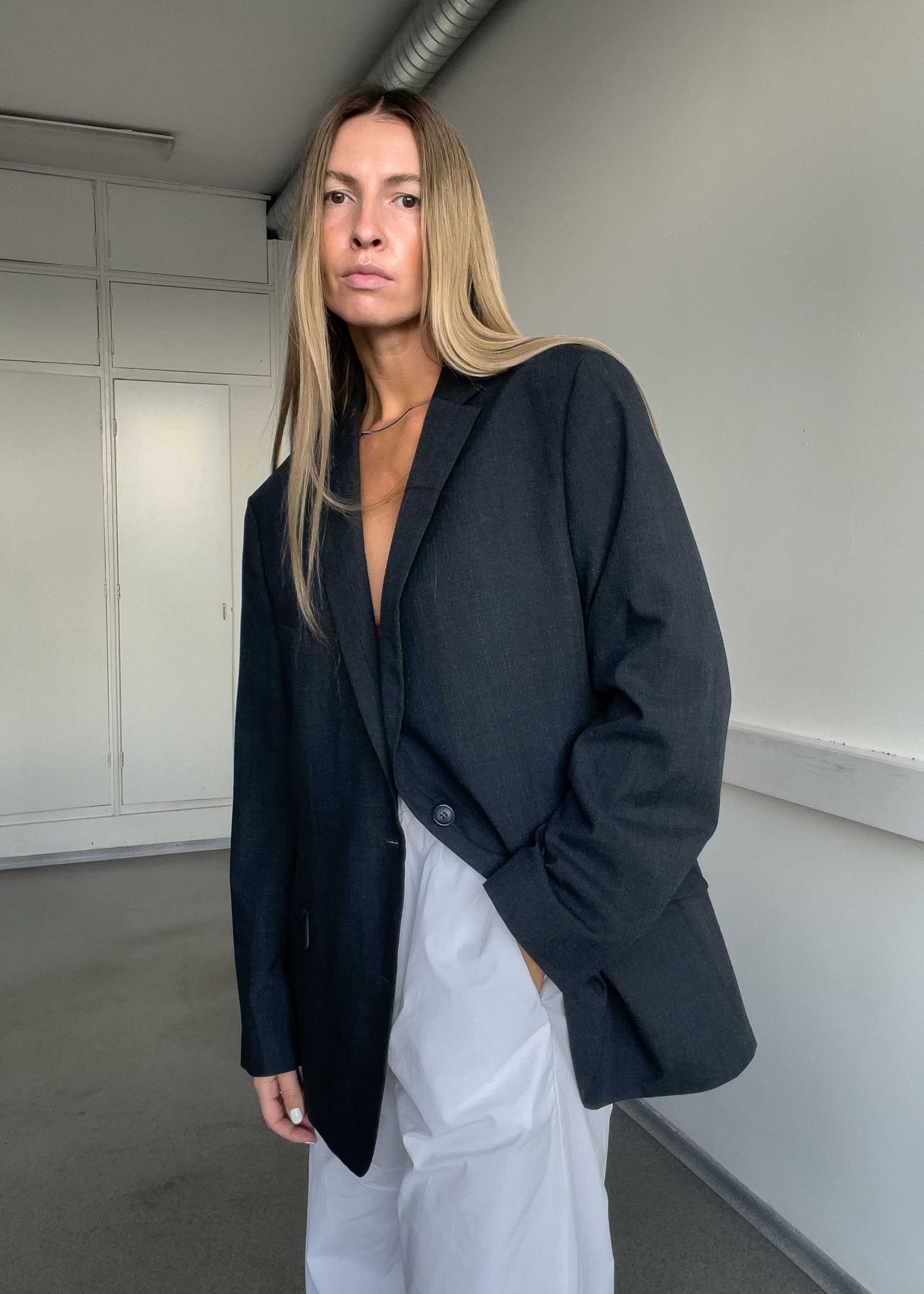 Vintage Grey Oversized Blazer