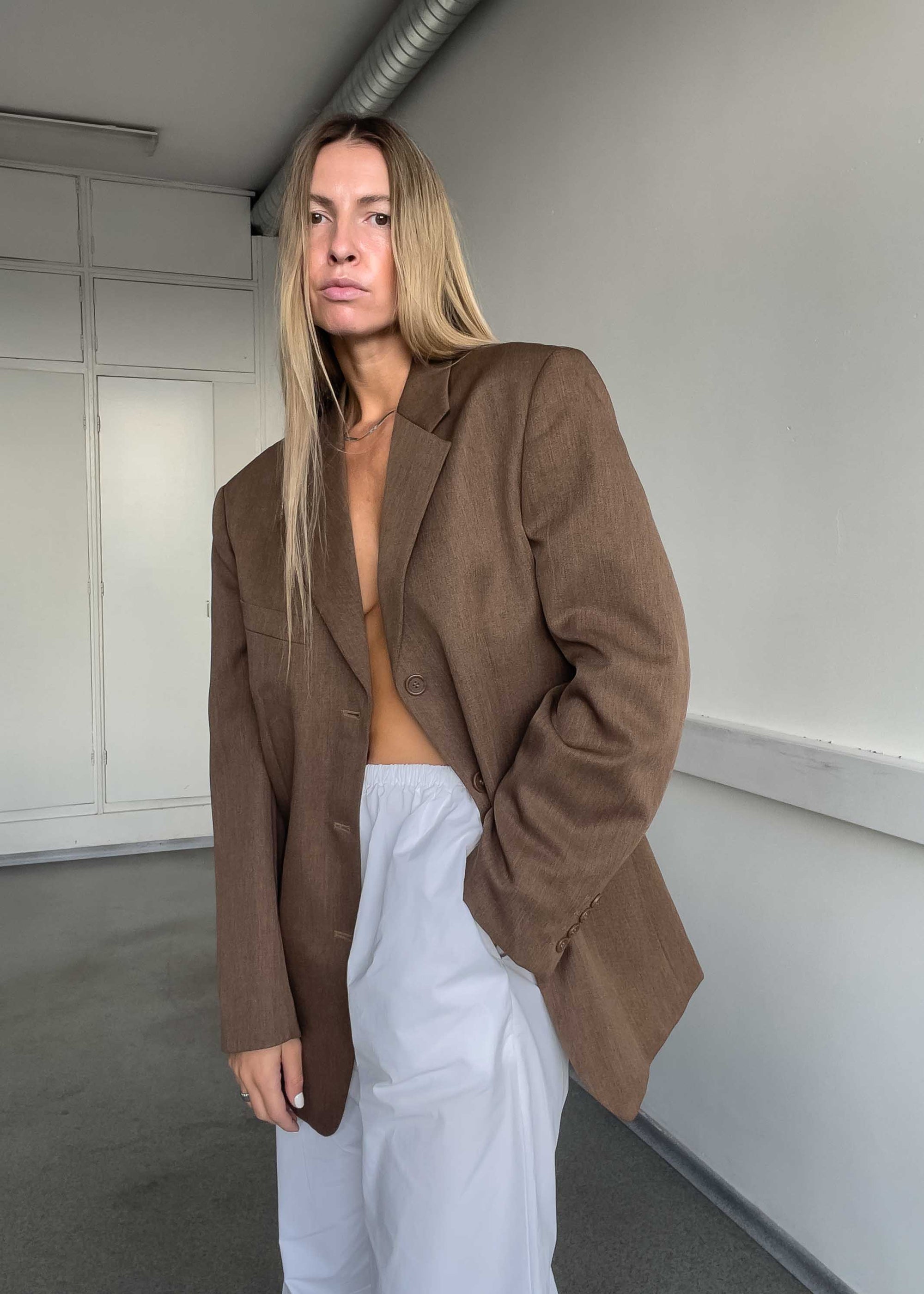 Vintage Brown Oversized Blazer