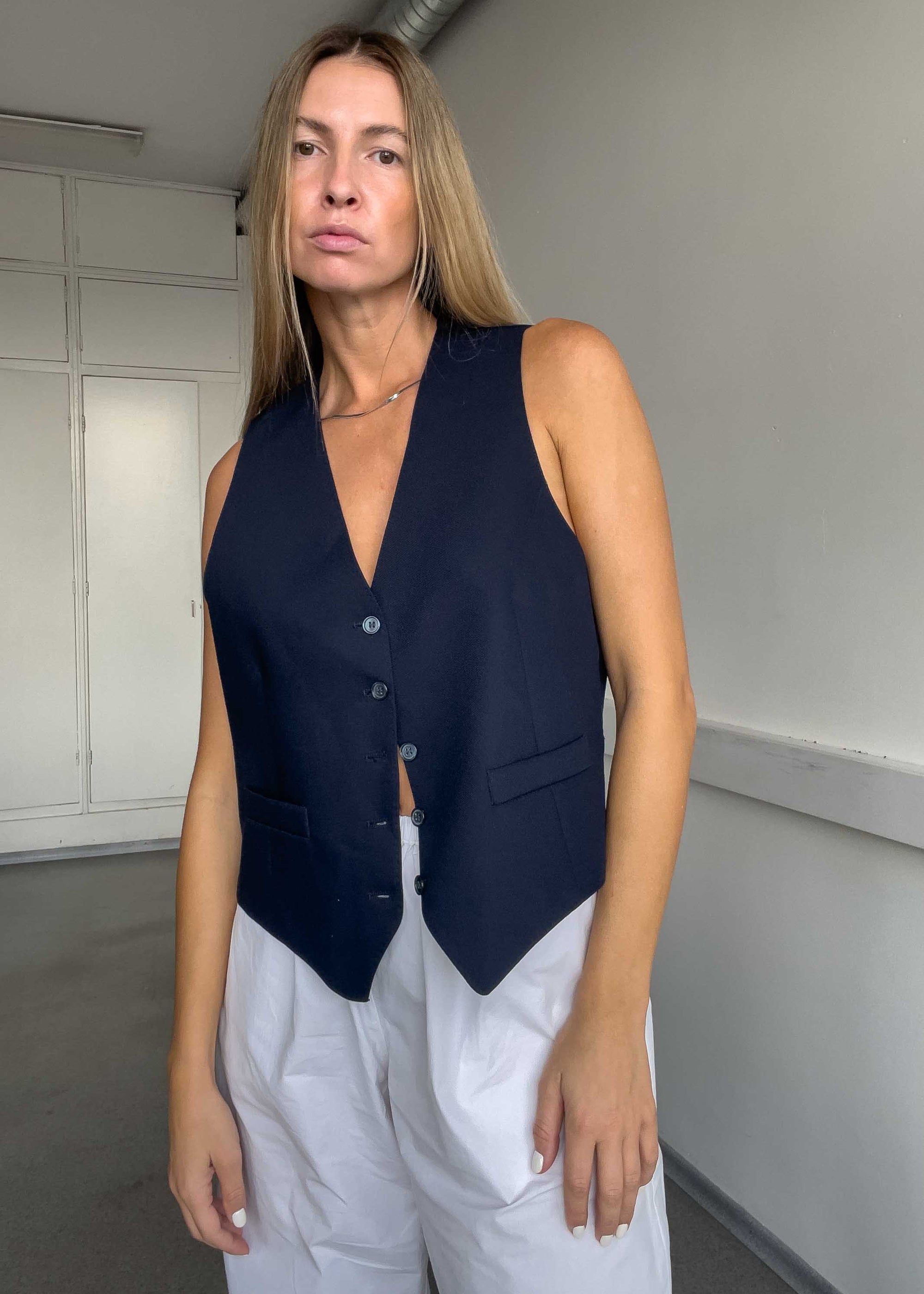 Vintage Blue Oversized Vest