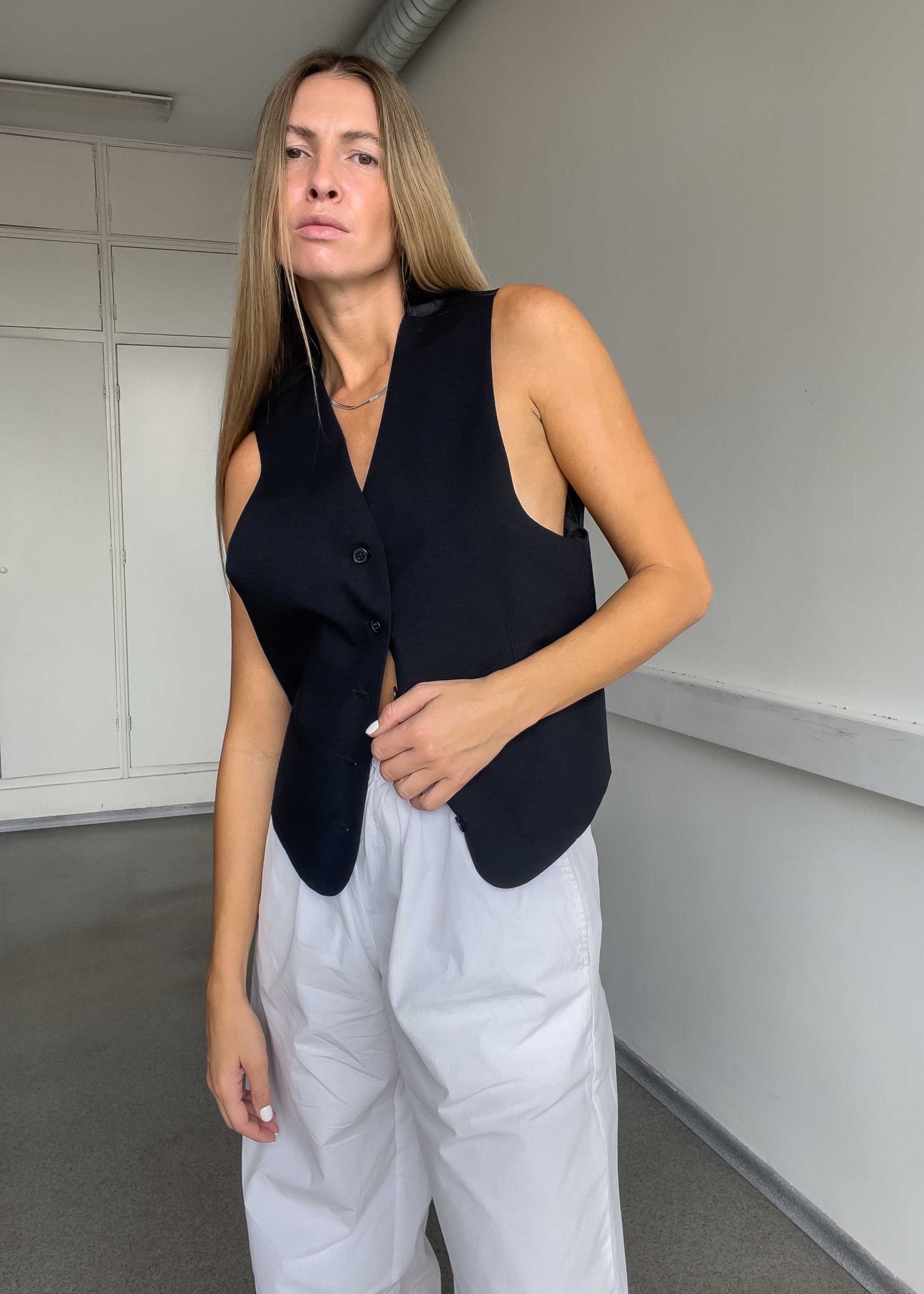 Vintage Black Oversized Vest