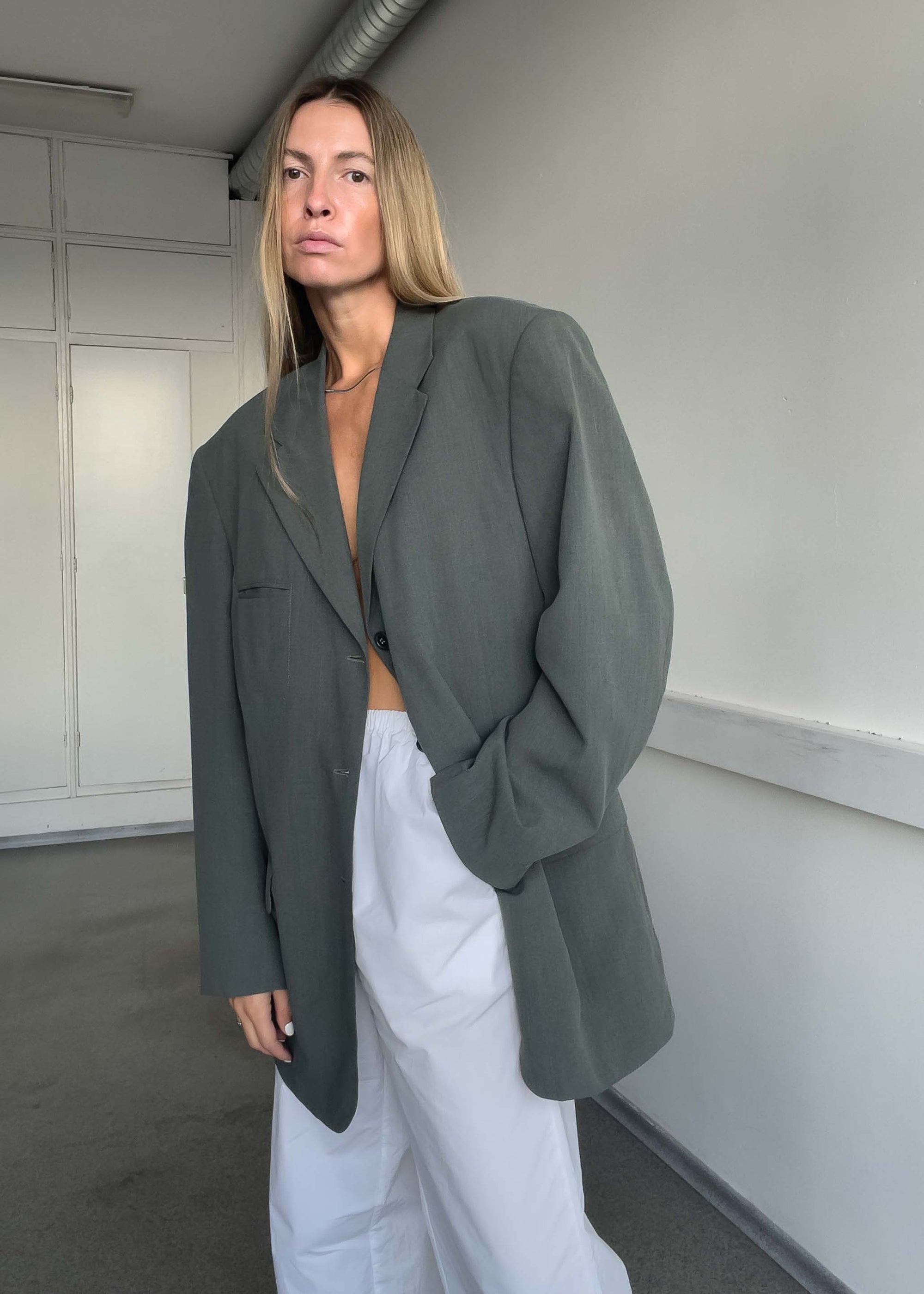 Vintage Green Oversized Blazer