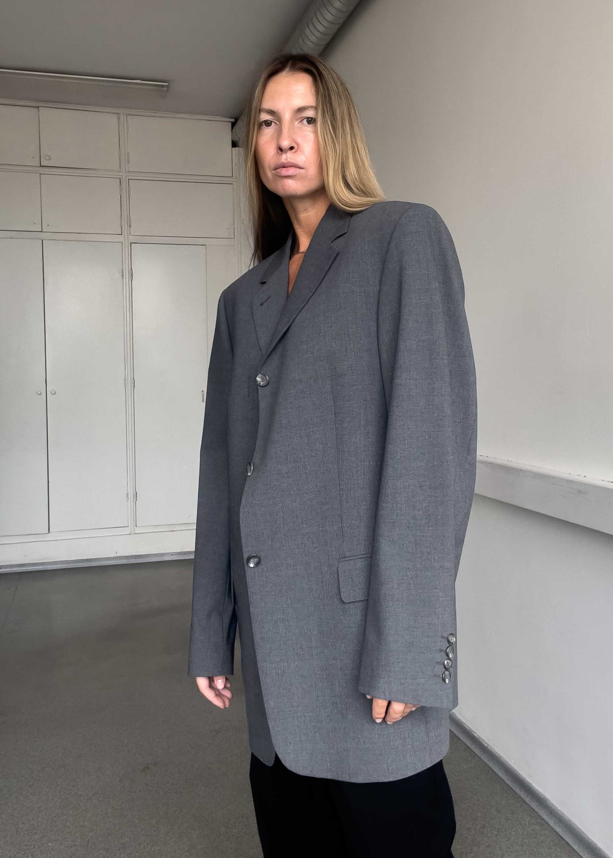 Vintage Grey Oversized Blazer