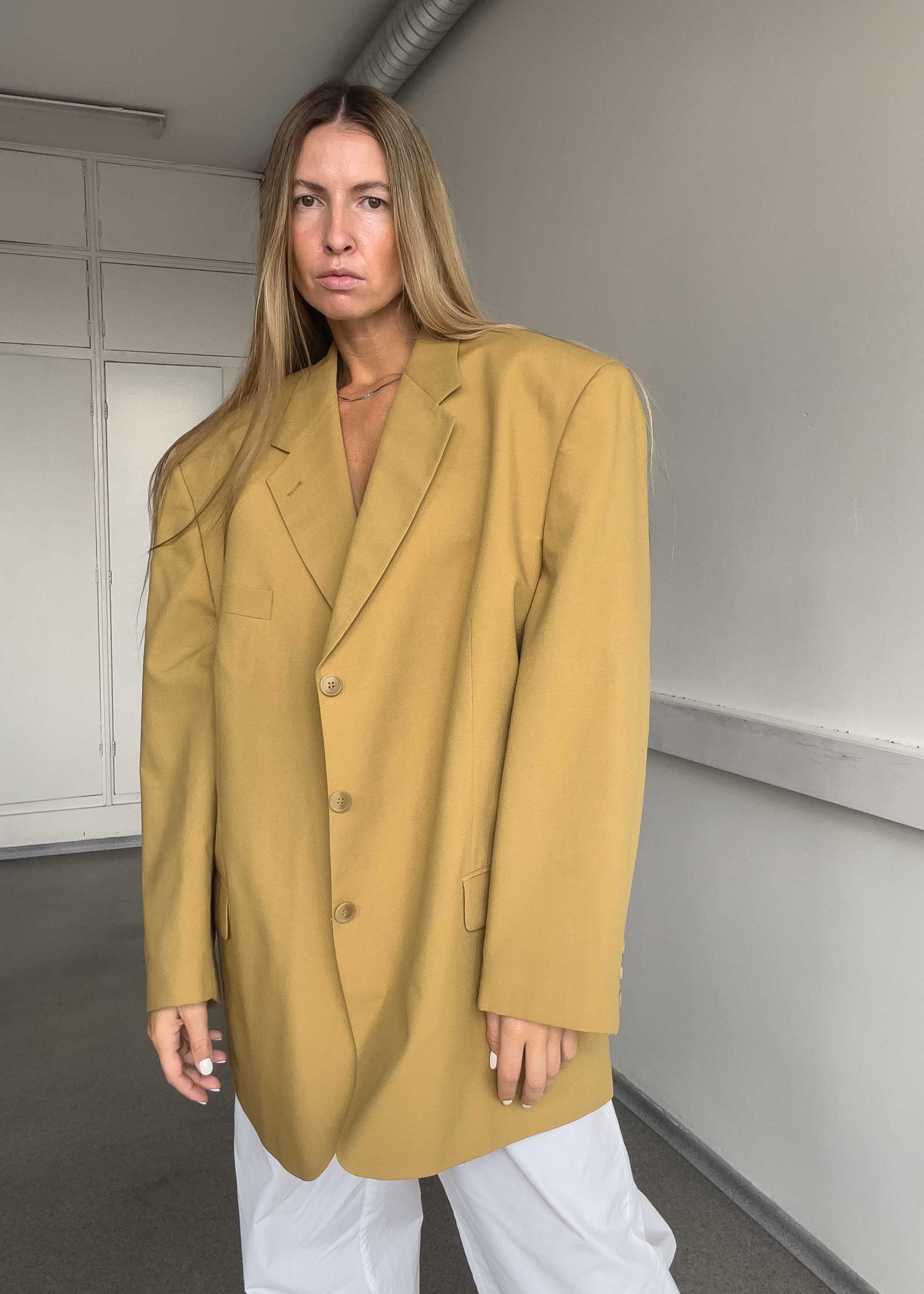 Vintage Yellow Oversized Blazer
