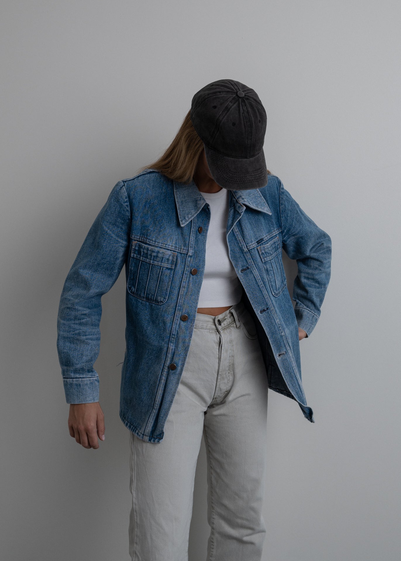 Vintage Blue Oversized Denim Jacket