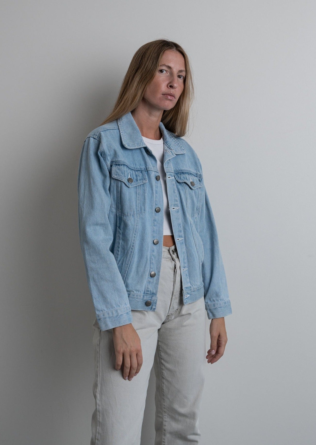 Vintage Blue Oversized Denim Jacket